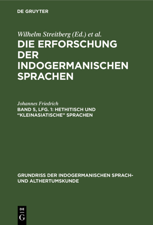 Hethitisch und “kleinasiatische” Sprachen