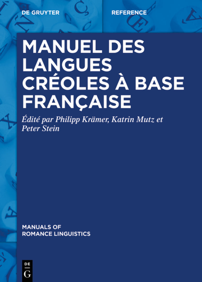 Cover image for Manuel des langues créoles à base française ISBN 9783110448931