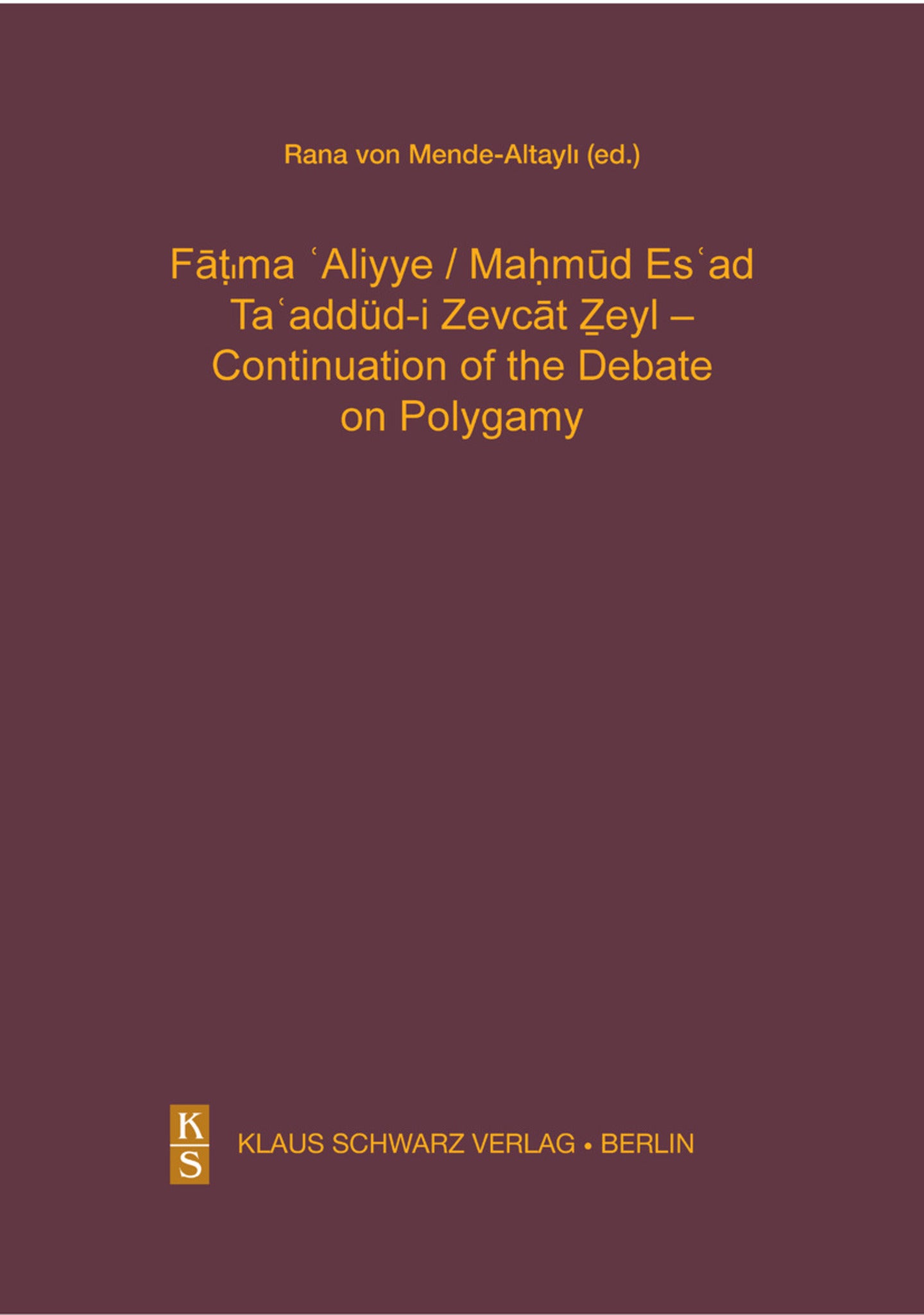 Ta'addüd-i Zevcat Zeyl - Continuation of the Debate on Polygamy.