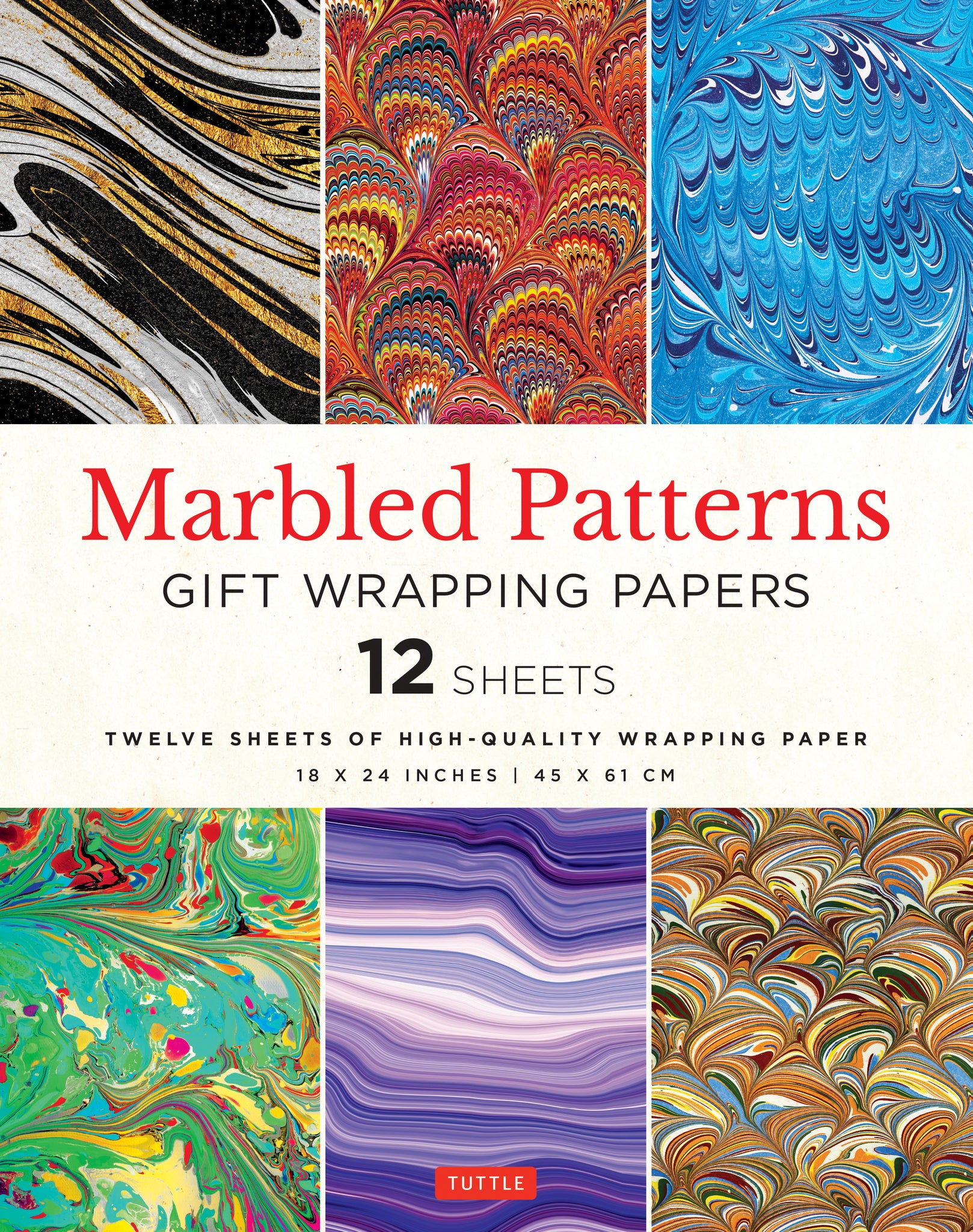 Cover image for Marbled Patterns Gift Wrapping Papers - 12 sheets ISBN 9780804854801