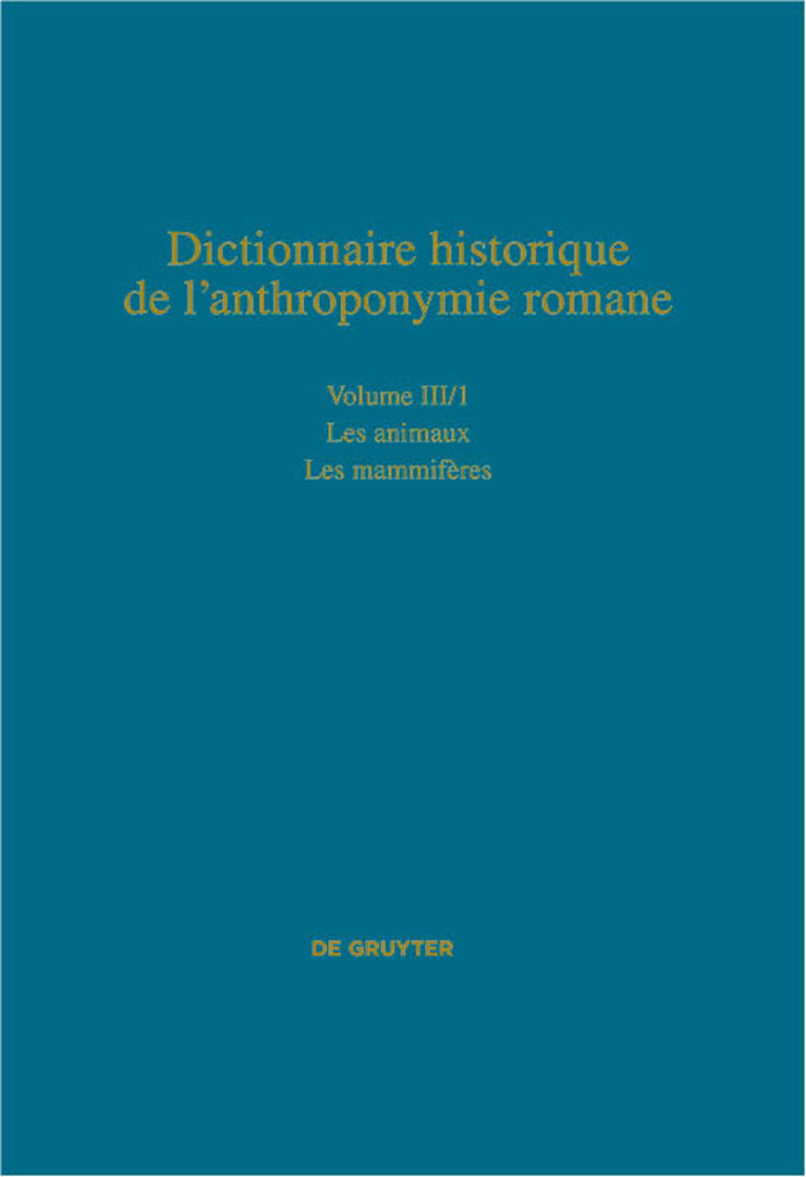 Cover image for Les animaux ISBN 9783110426892