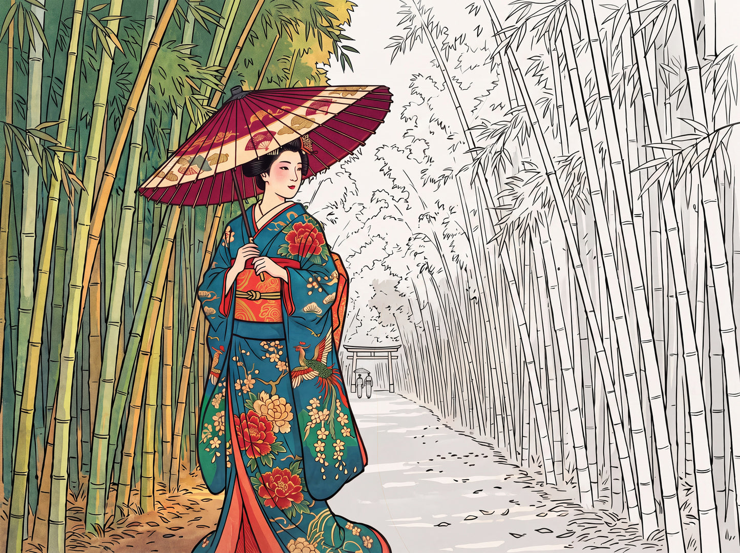 Japan's Famous Places Coloring Book