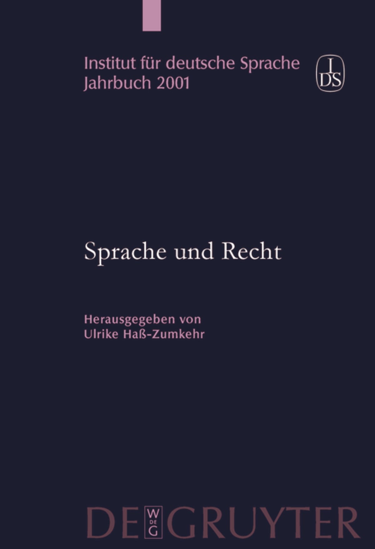 Cover image for Sprache und Recht ISBN 9783110174571