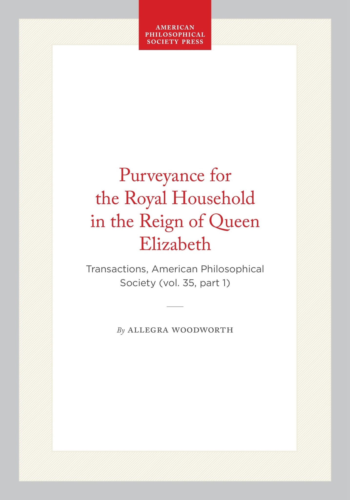 Purveyance for the Royal Household in the Reign of Queen Elizabeth