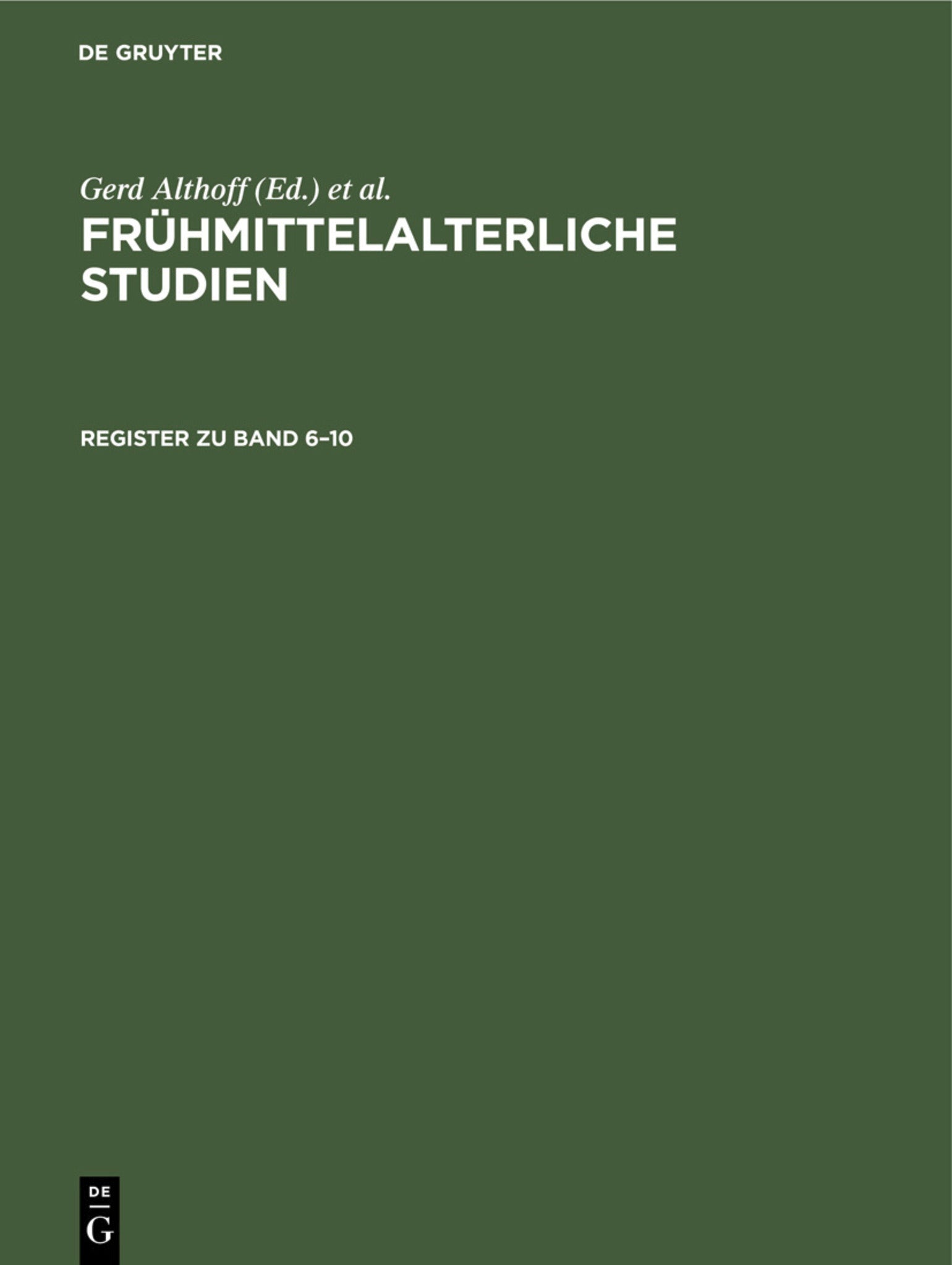 Register zu Band 6–10