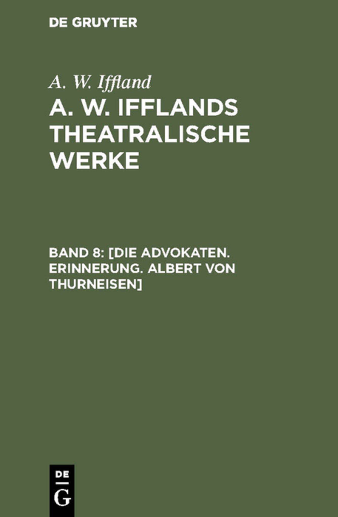 [Die Advokaten. Erinnerung. Albert von Thurneisen]