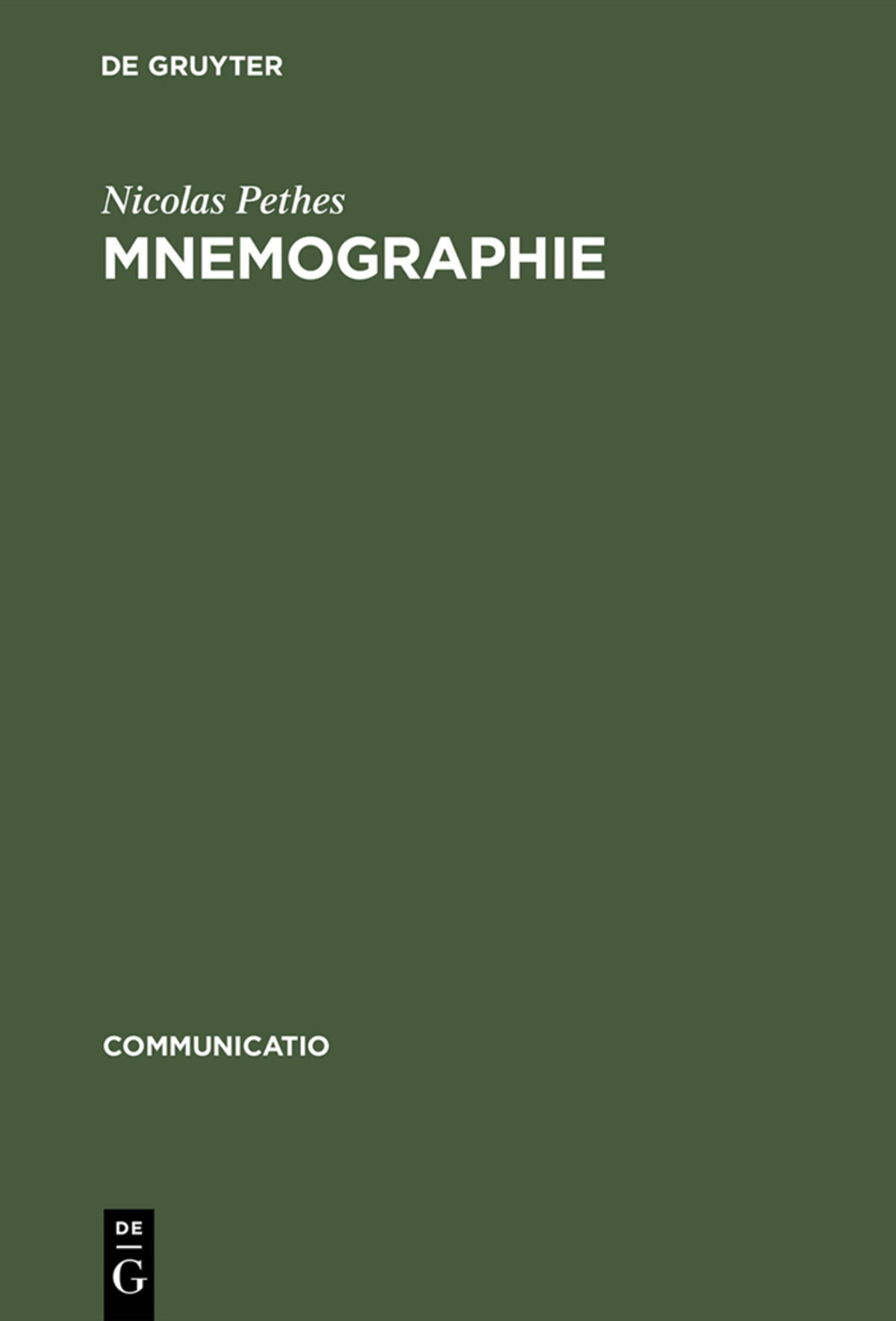 Cover image for Mnemographie ISBN 9783484630215