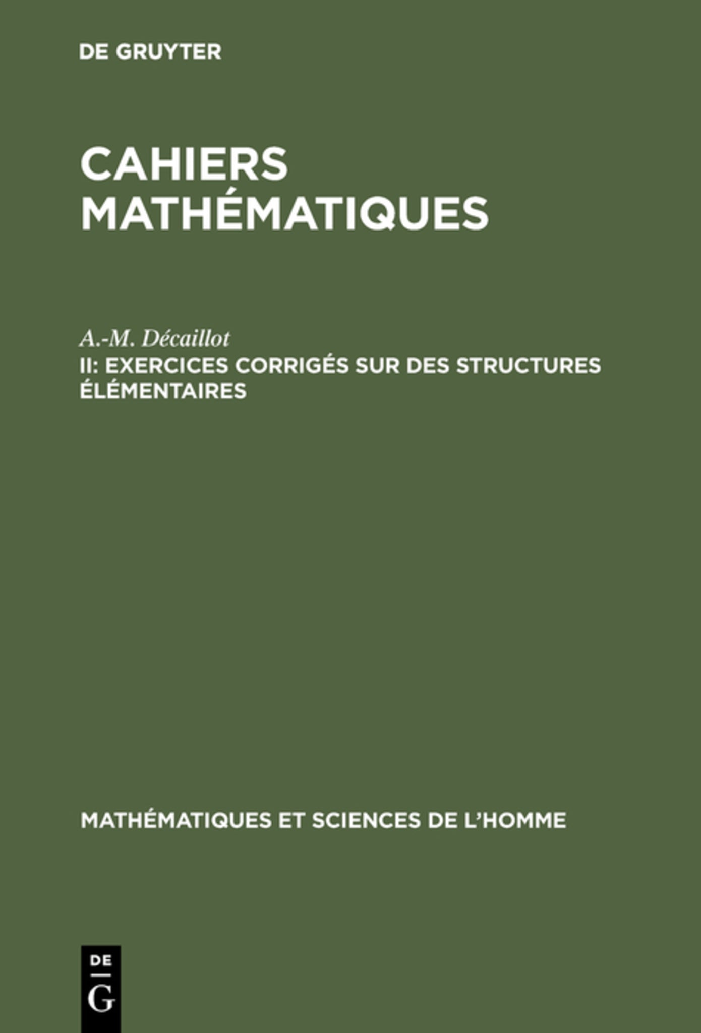 Exercices corrigés sur des structures élémentaires