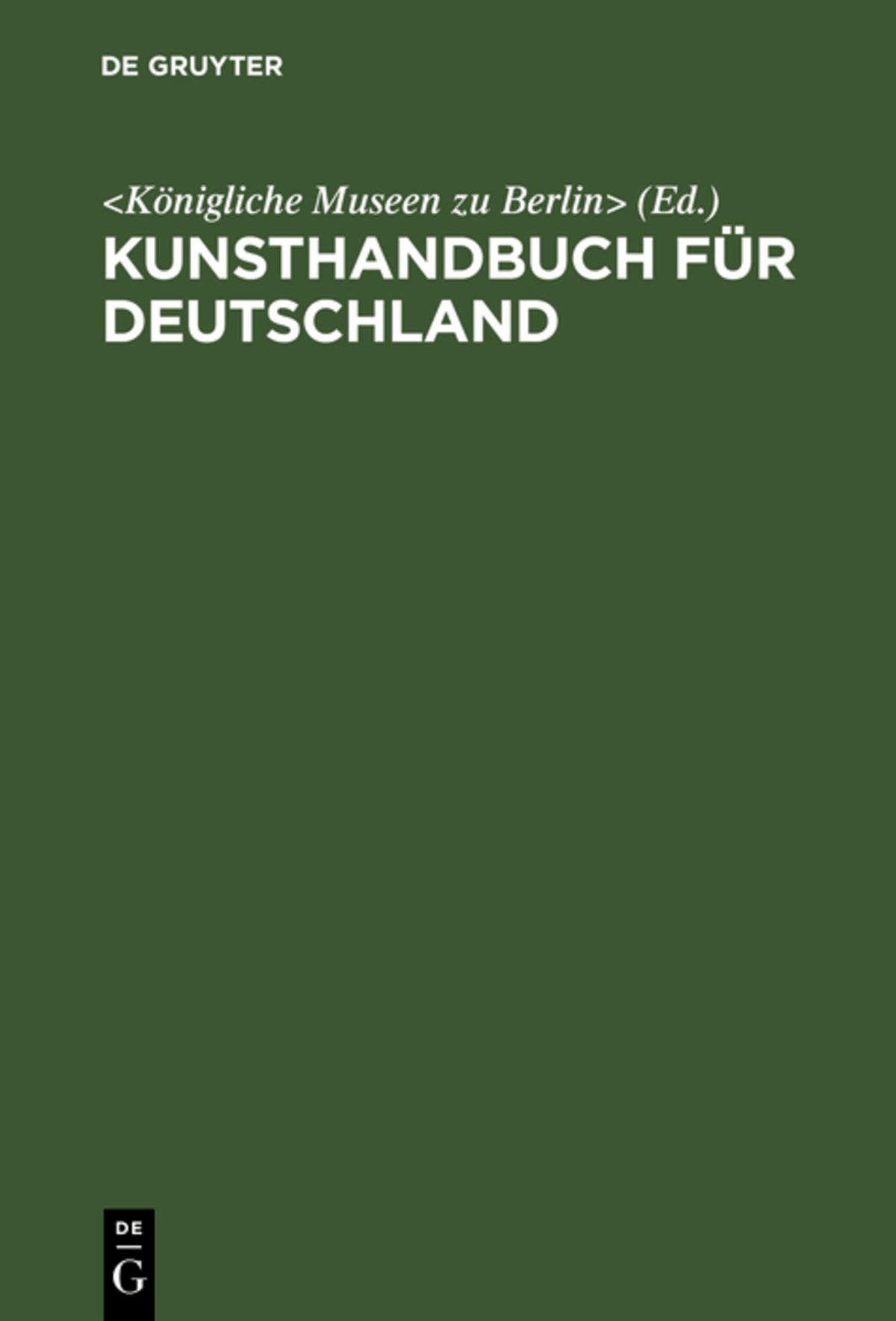 Cover image for Kunsthandbuch für Deutschland ISBN 9783111148373