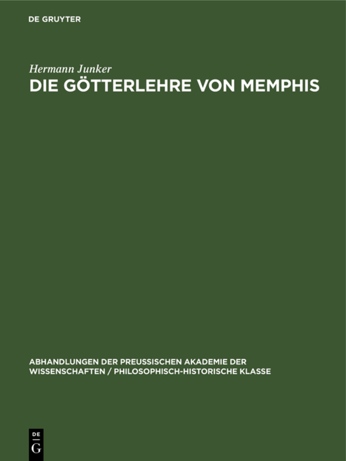 Cover image for Die Götterlehre von Memphis ISBN 9783112519356