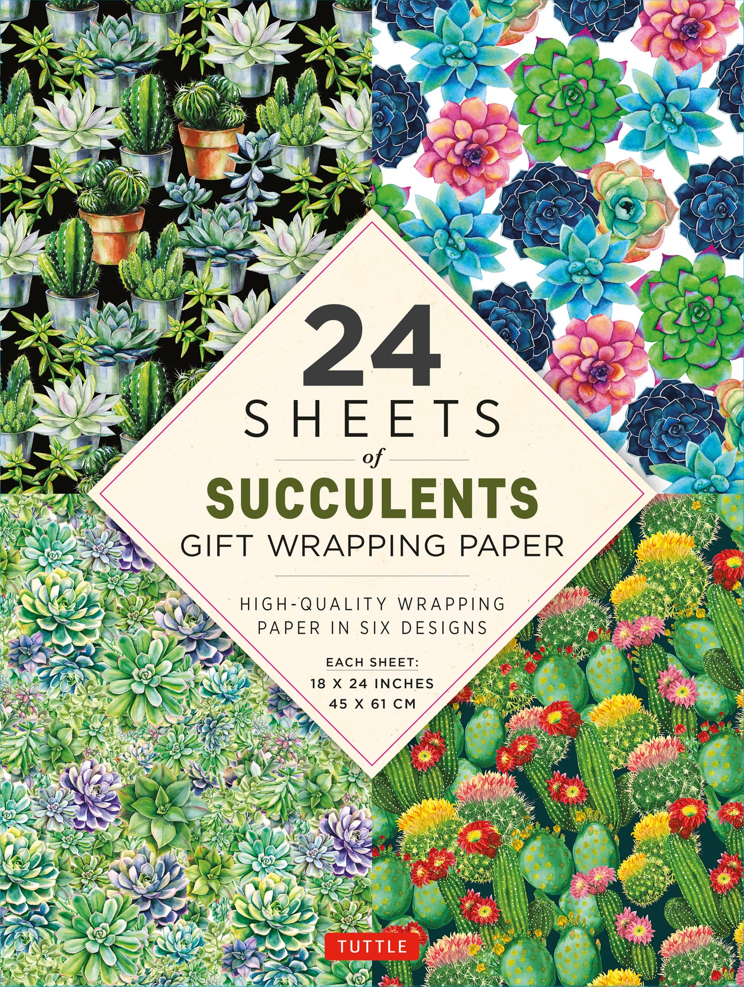 Succulents Gift Wrapping Paper - 24 sheets