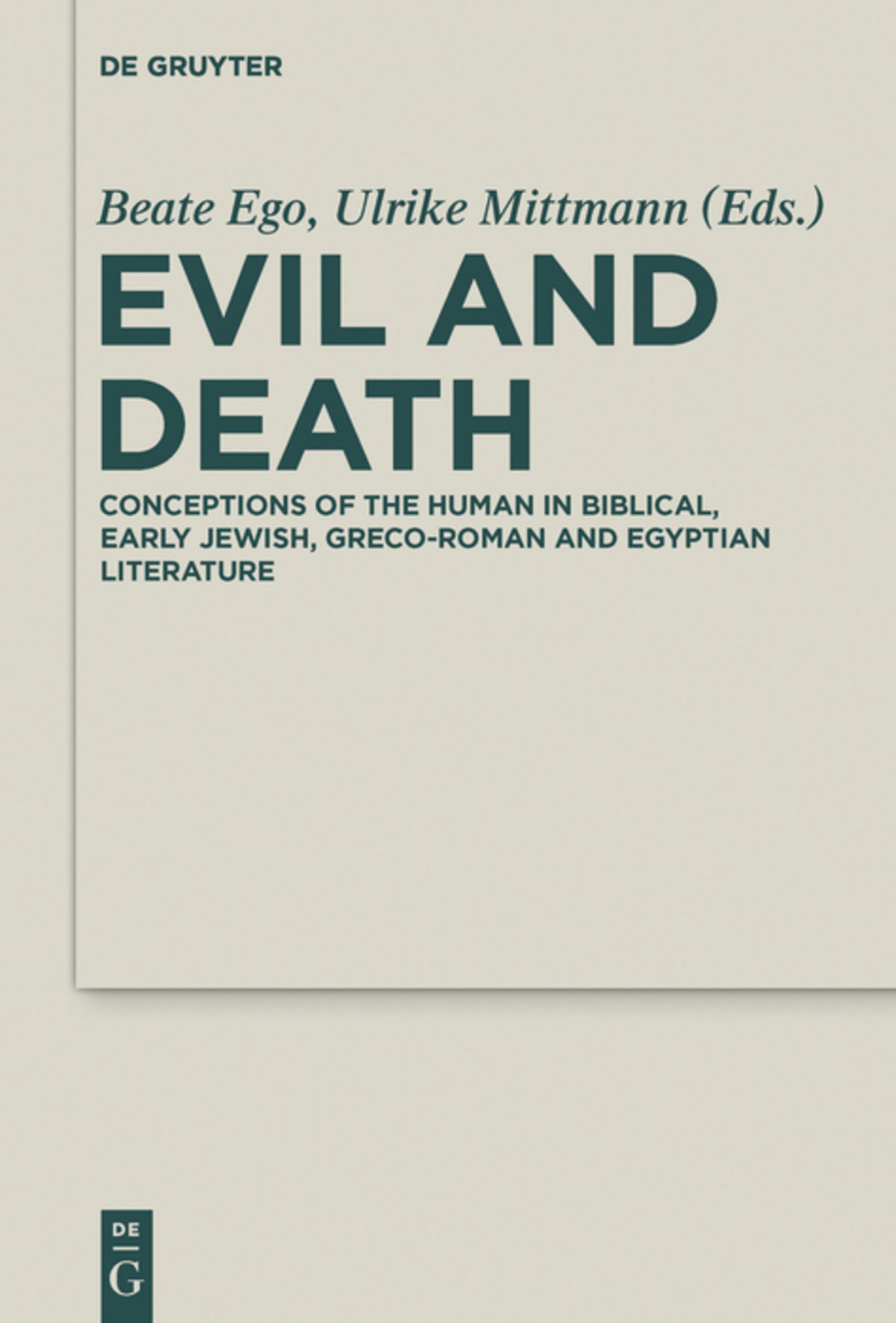 Cover image for Evil and Death ISBN 9783110315516