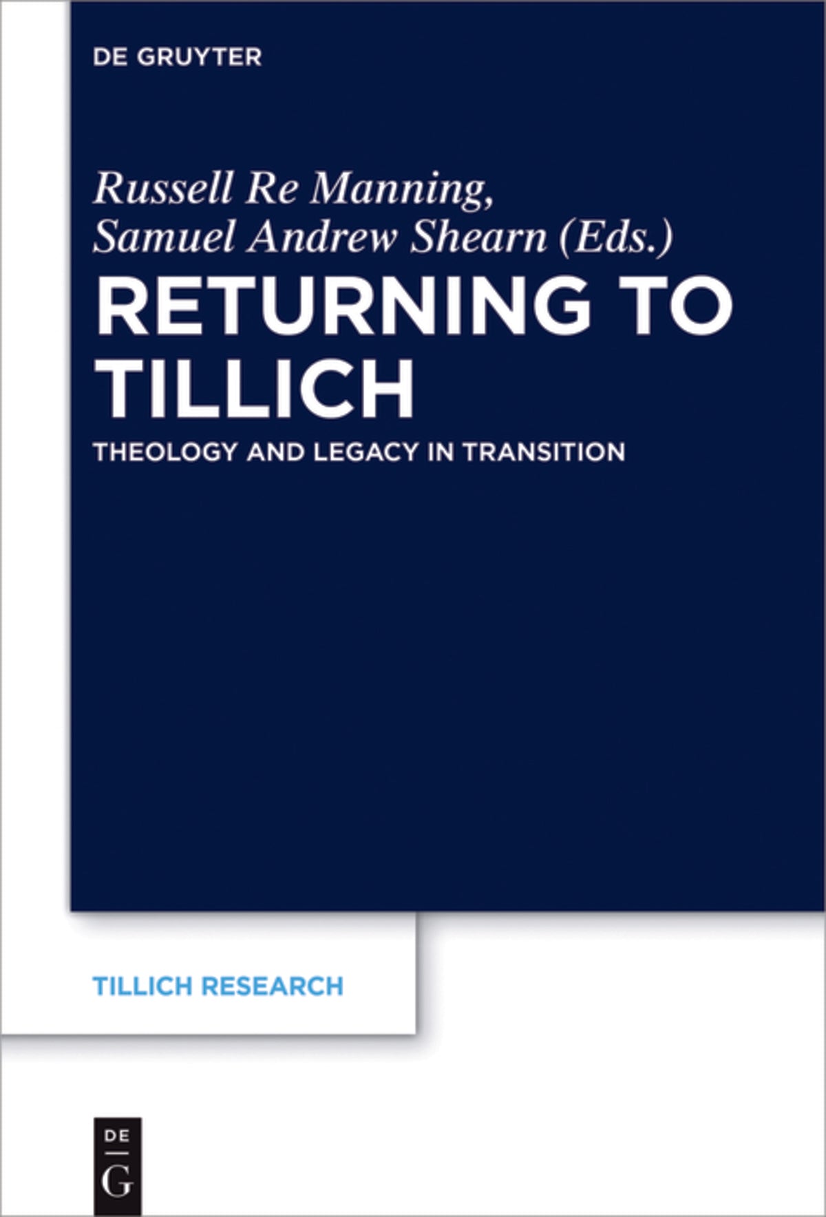 Cover image for Returning to Tillich ISBN 9783110532852
