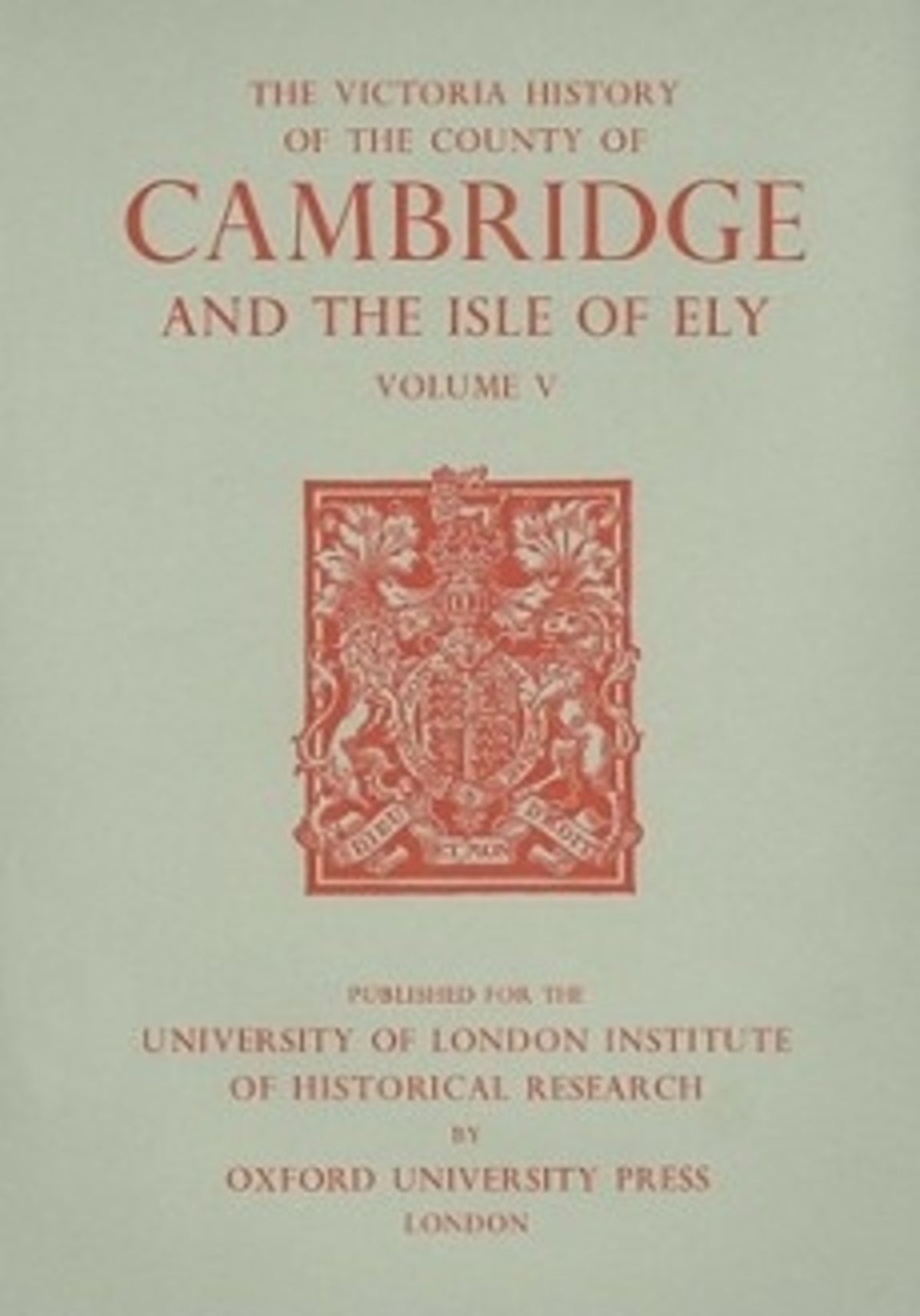 A History of the County of Cambridge and the Isle of Ely