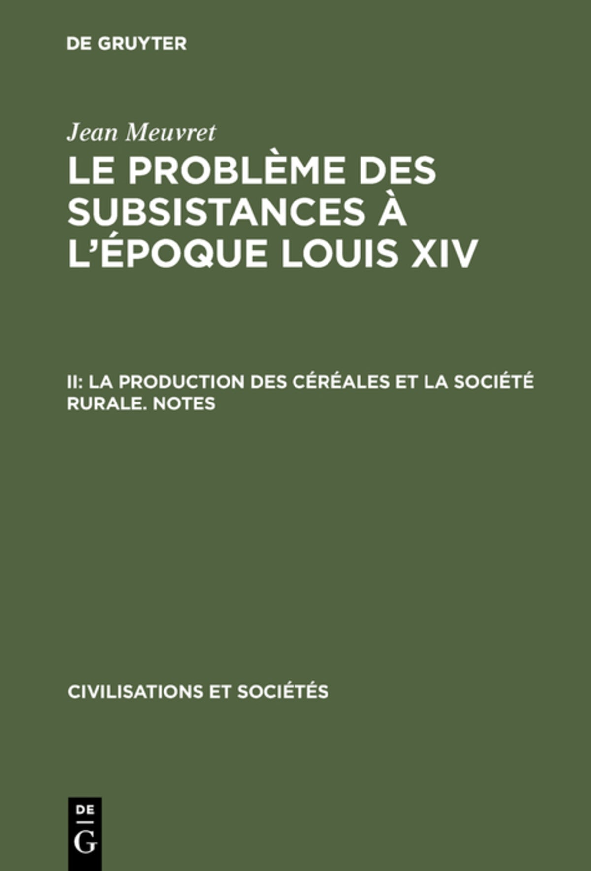 La production des céréales et la société rurale – Notes