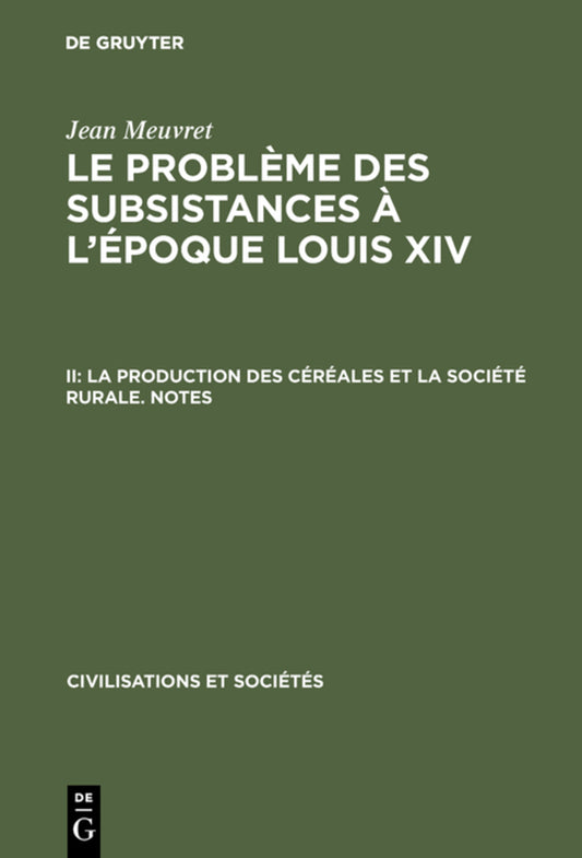La production des céréales et la société rurale – Notes