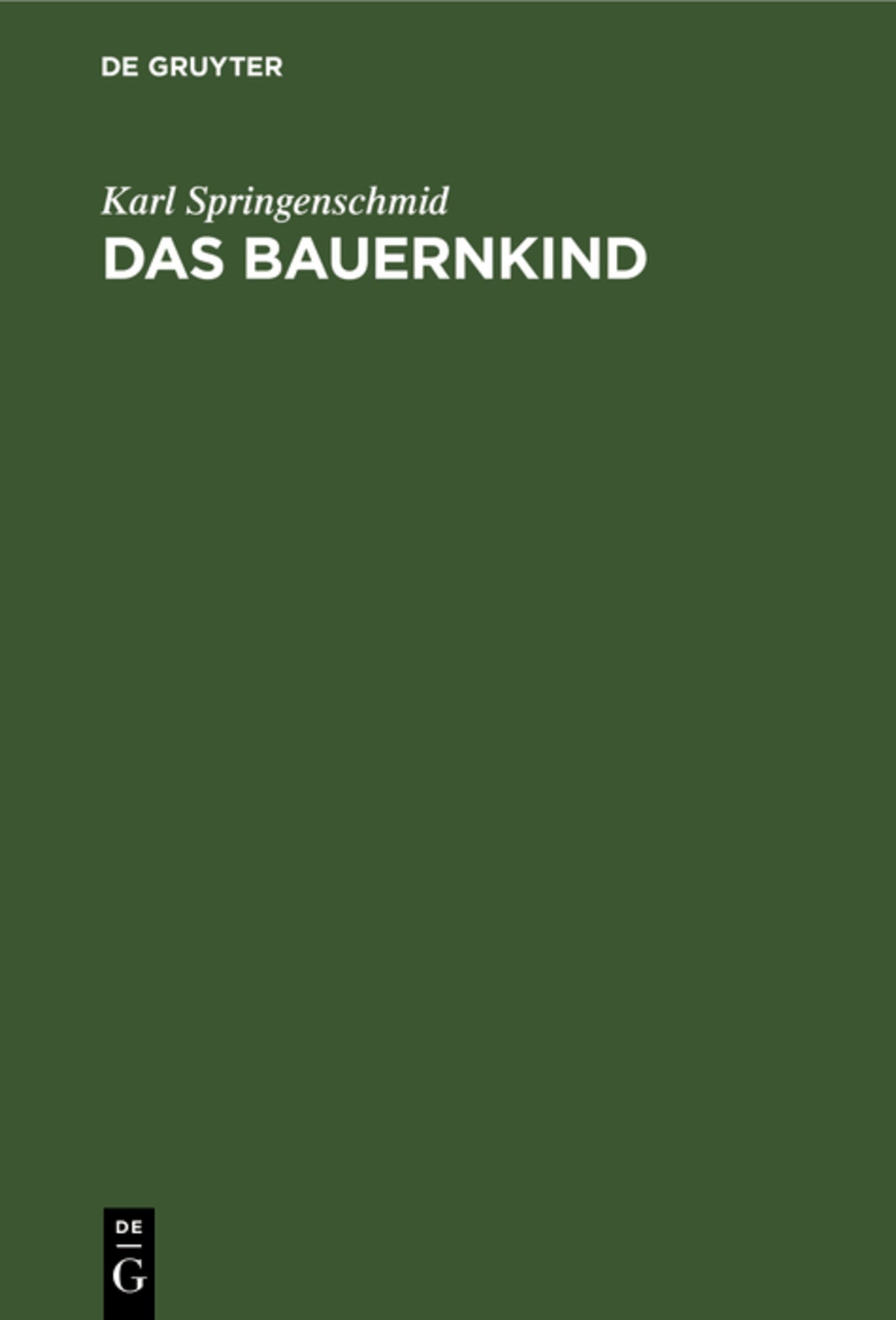 Cover image for Das Bauernkind ISBN 9783486774313
