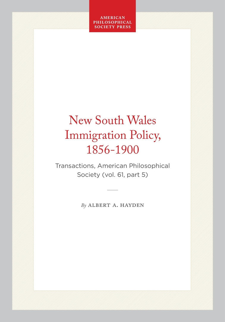 Cover image for New South Wales Immigration Policy, 1856-1900 ISBN 9781422375600