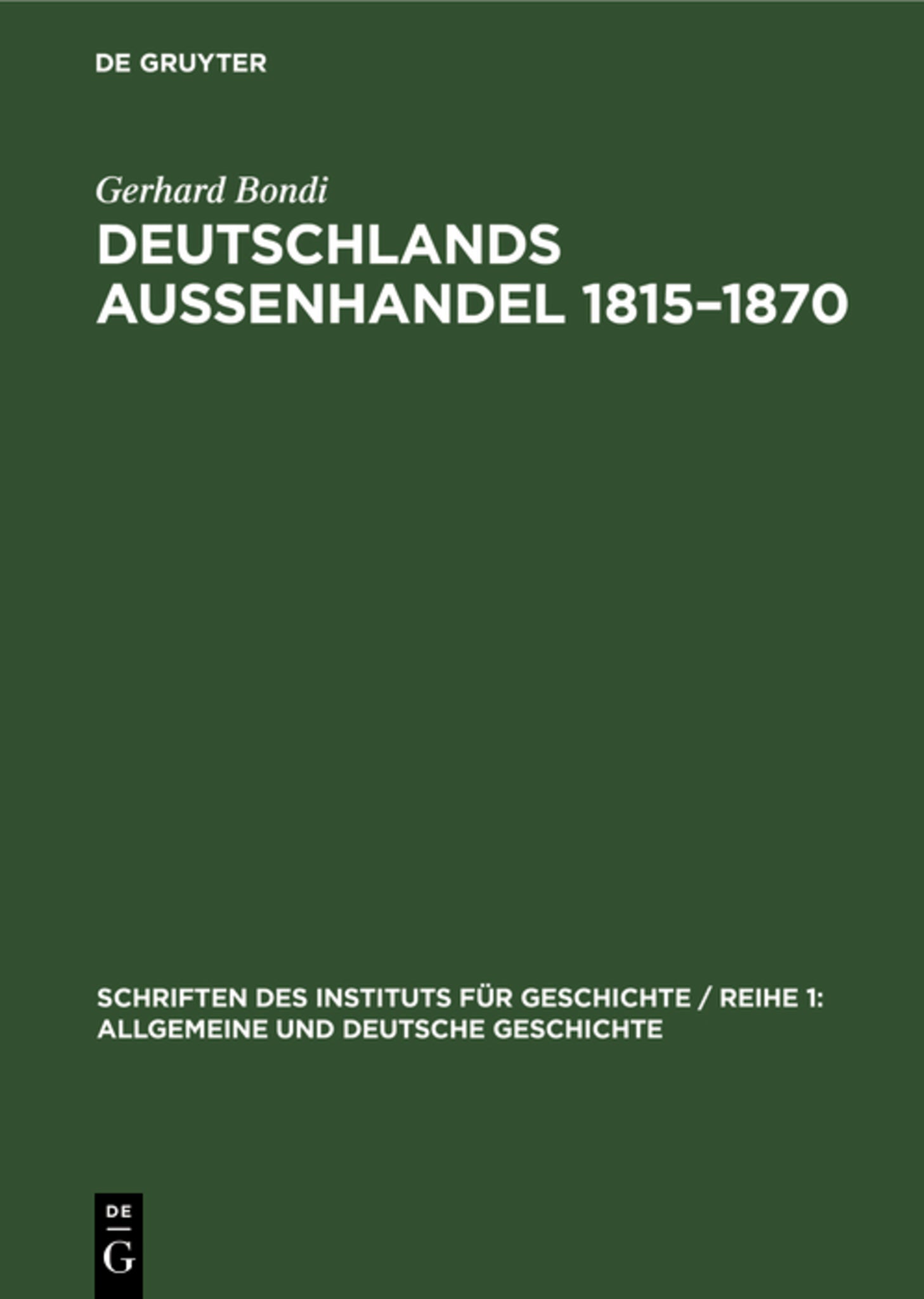 Deutschlands Aussenhandel 1815–1870