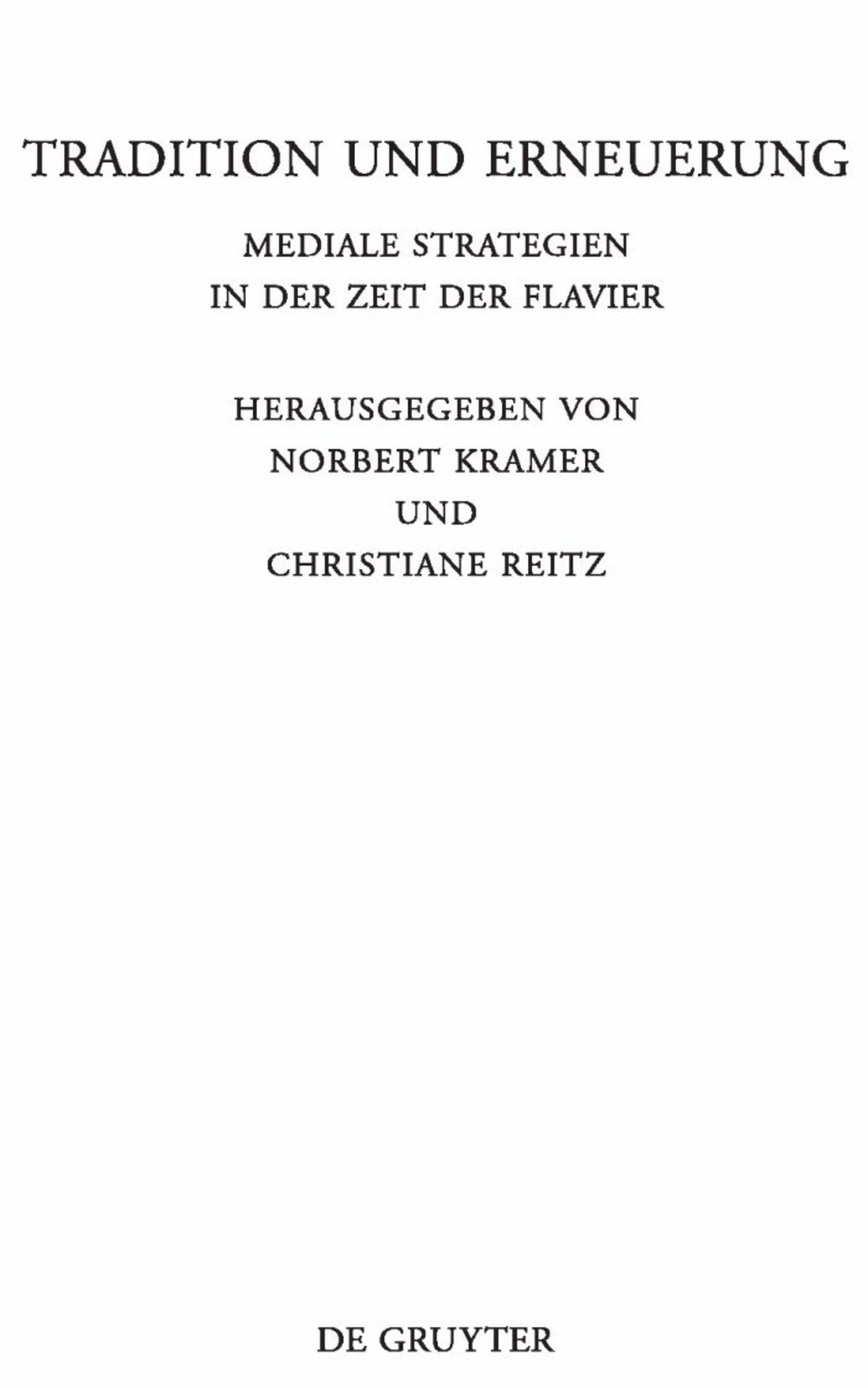 Cover image for Tradition und Erneuerung ISBN 9783110247145