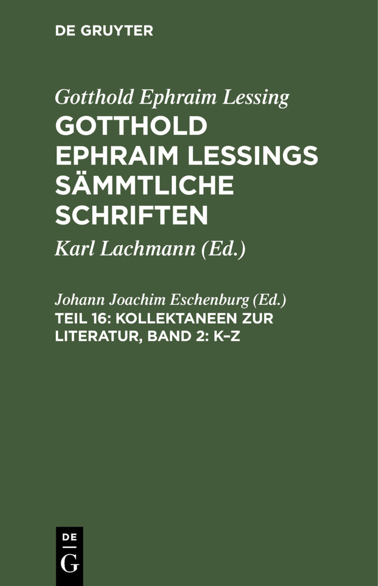 Kollektaneen zur Literatur, Band 2: K–Z