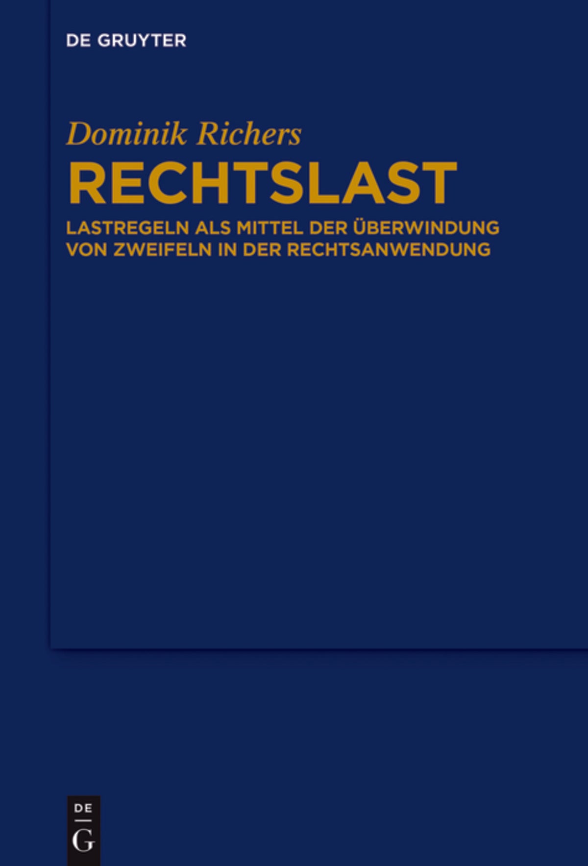 Cover image for Rechtslast ISBN 9783110534016