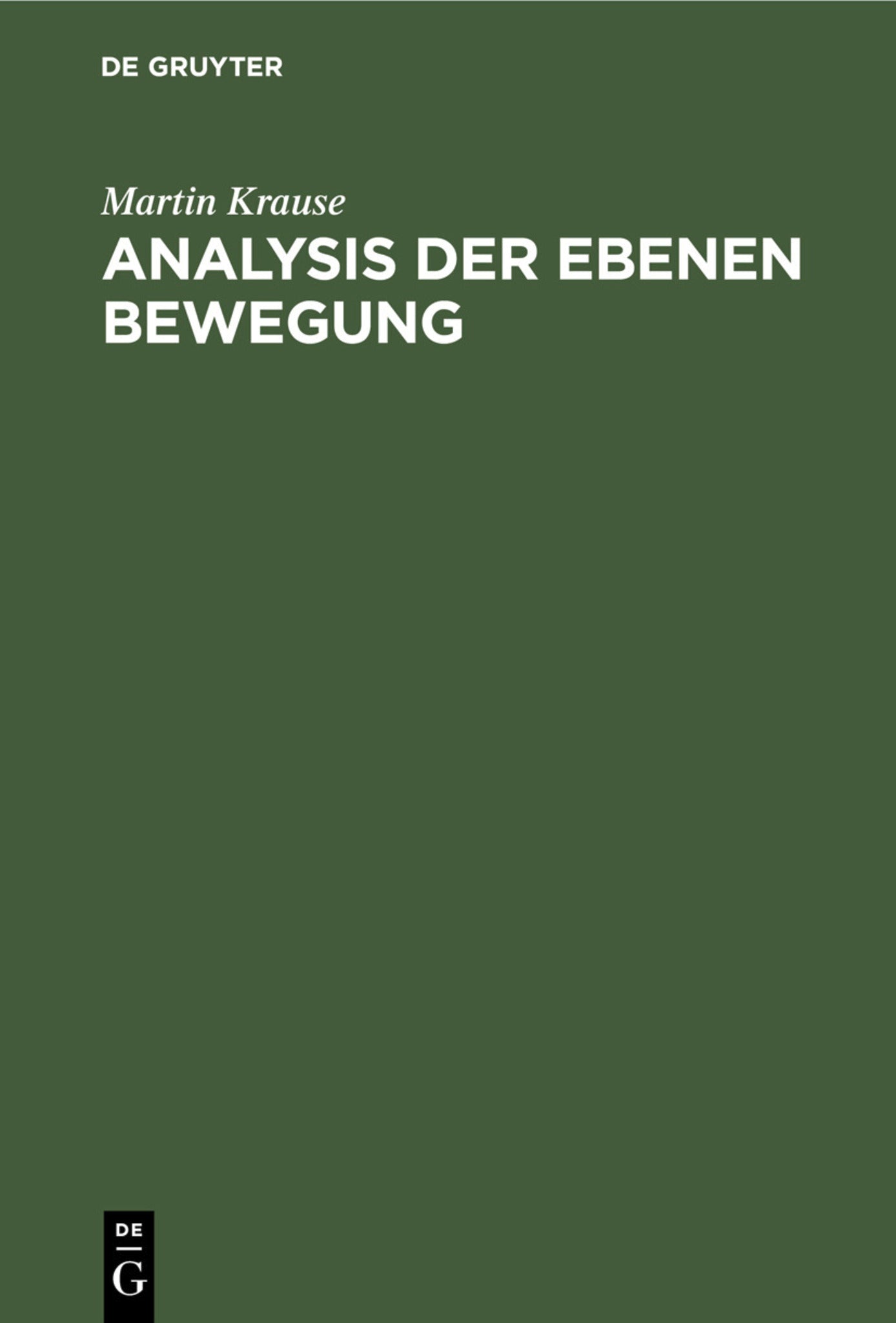 Analysis der Ebenen Bewegung