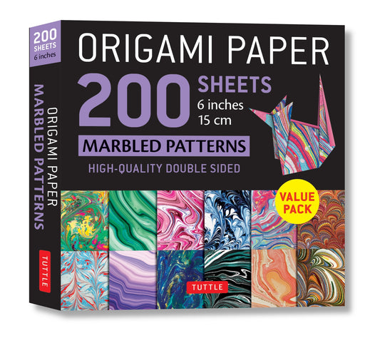 Origami Paper 200 sheets Marbled Patterns 6" (15 cm)