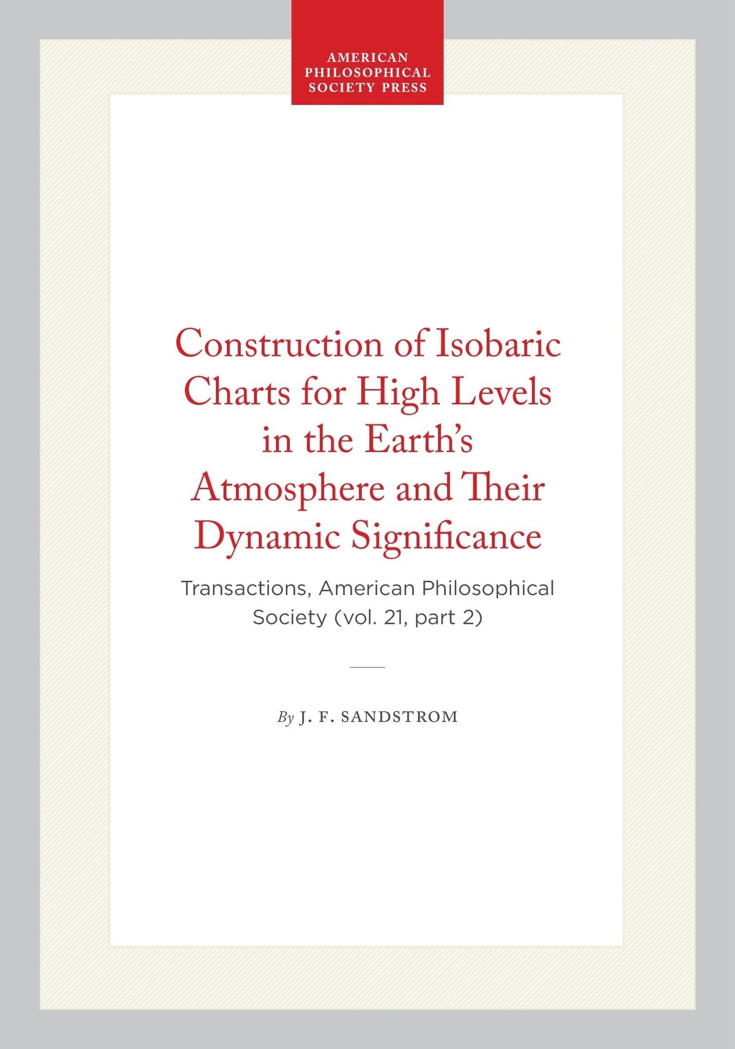 Construction of Isobaric Charts for High Levels in the Earth’s Atmosphere and Their Dynamic Significance