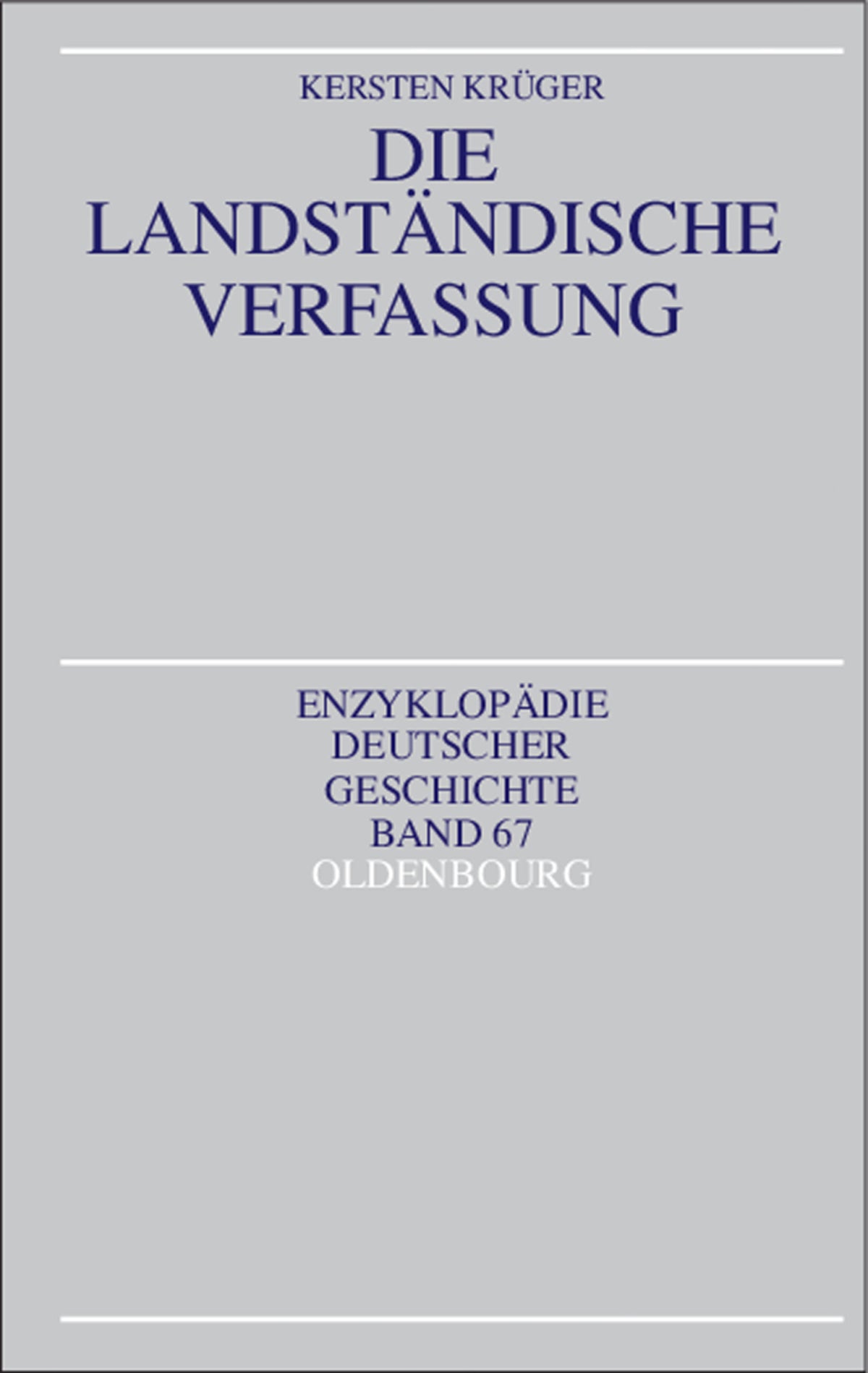 Cover image for Die Landständische Verfassung ISBN 9783486550177