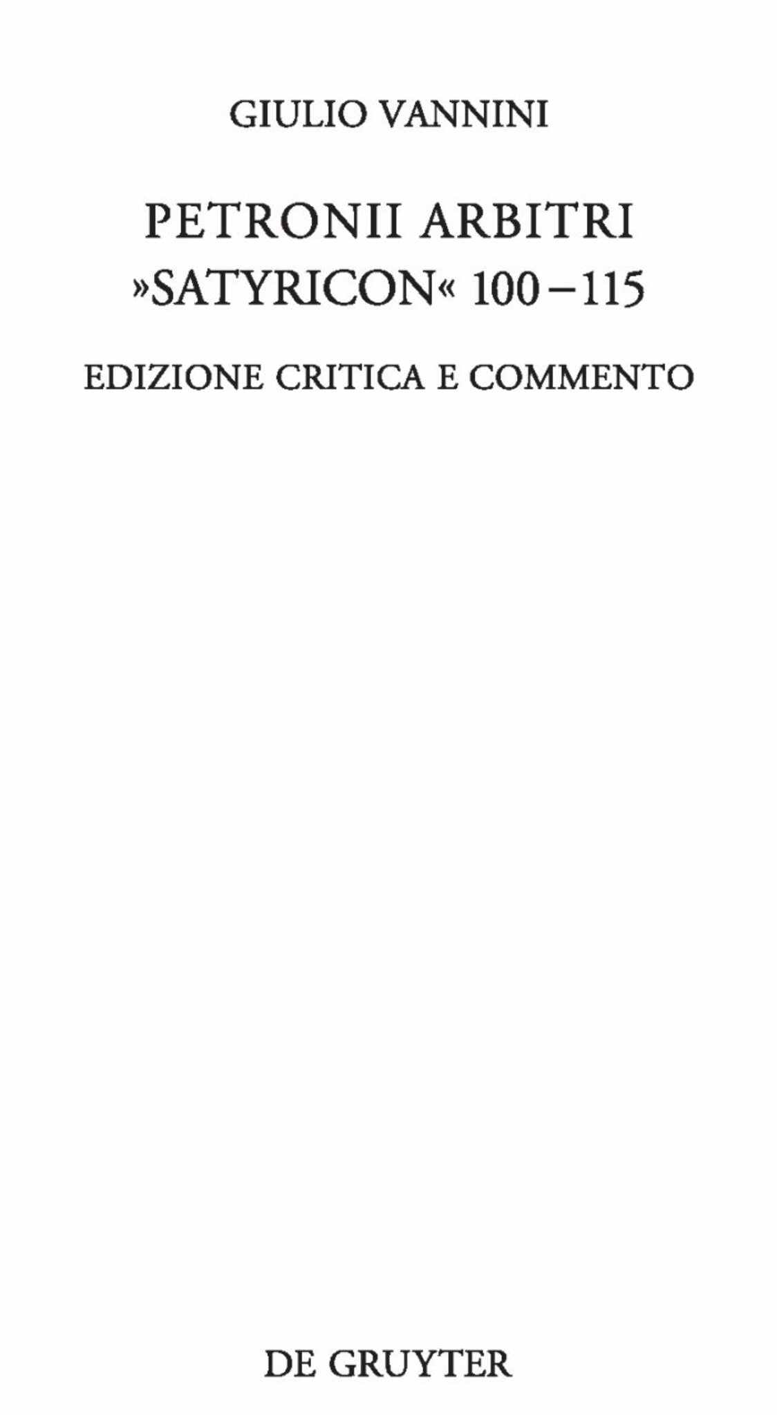 Petronii Arbitri "Satyricon" 100-115