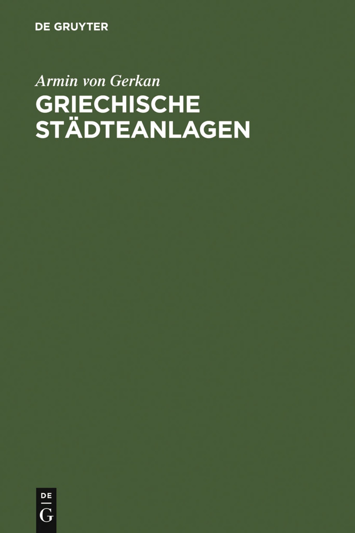 Griechische Städteanlagen