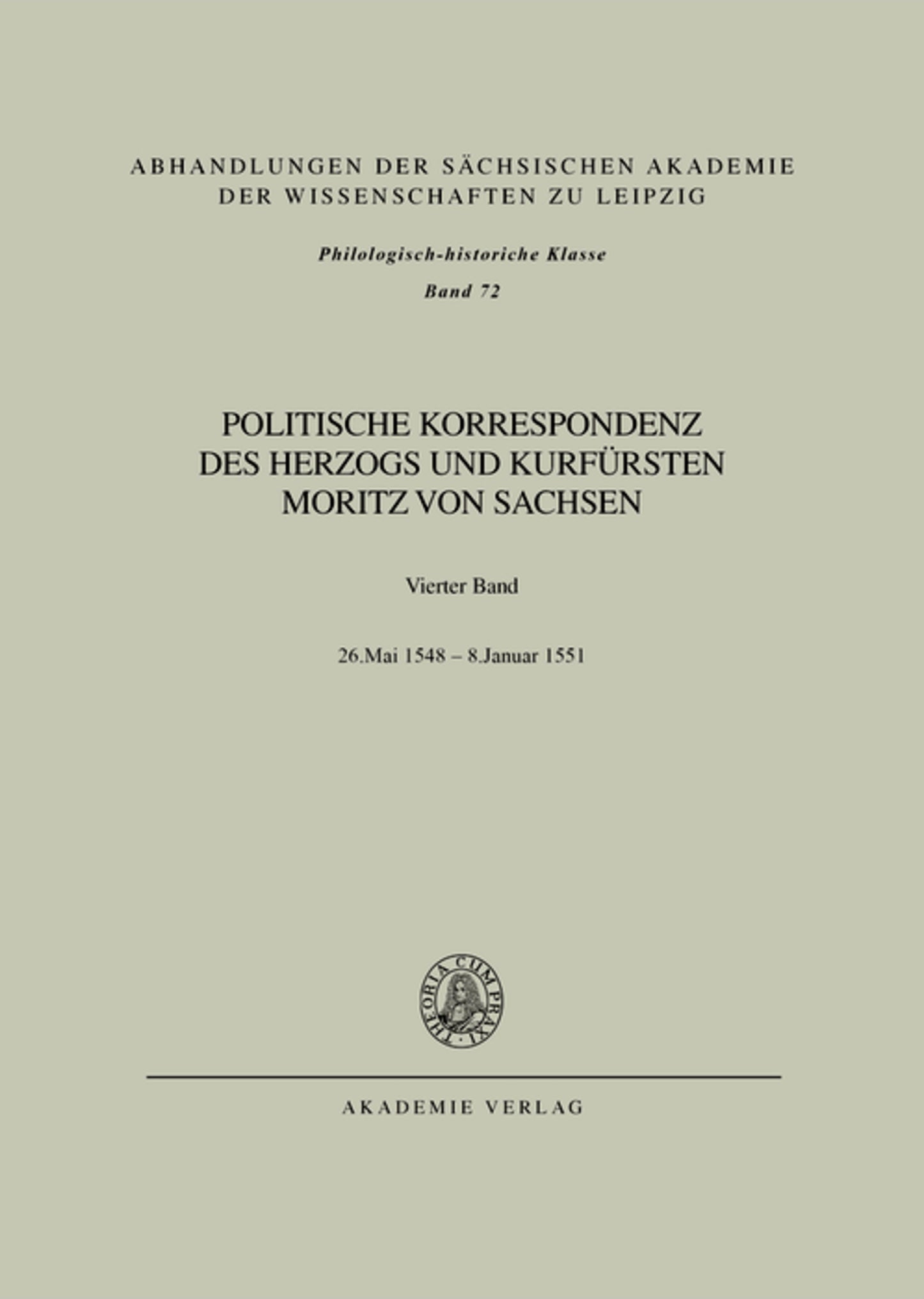 Bd. IV: 26. Mai 1548 – Januar 1551