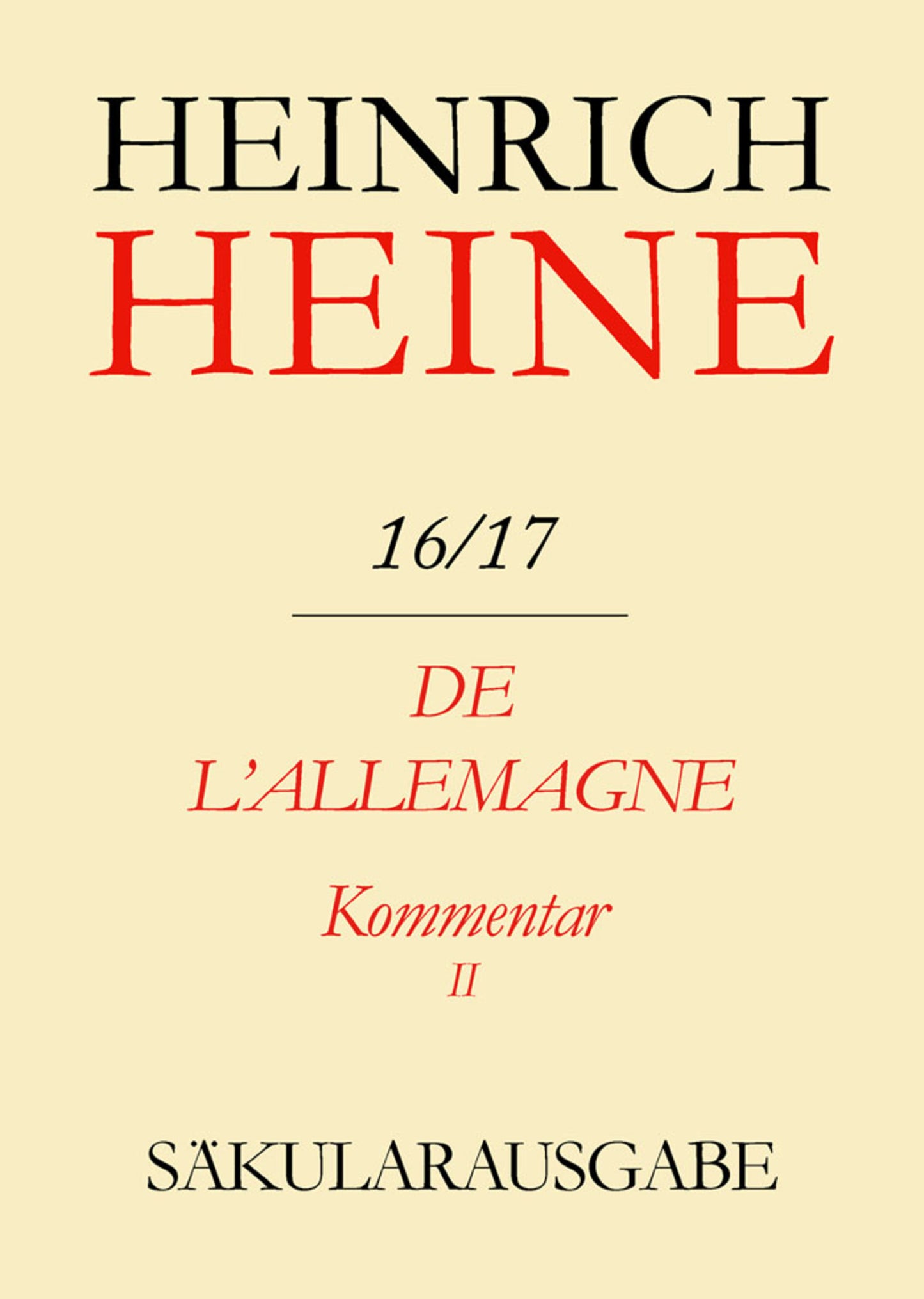 De l'Allemagne. Kommentar. Teilband II