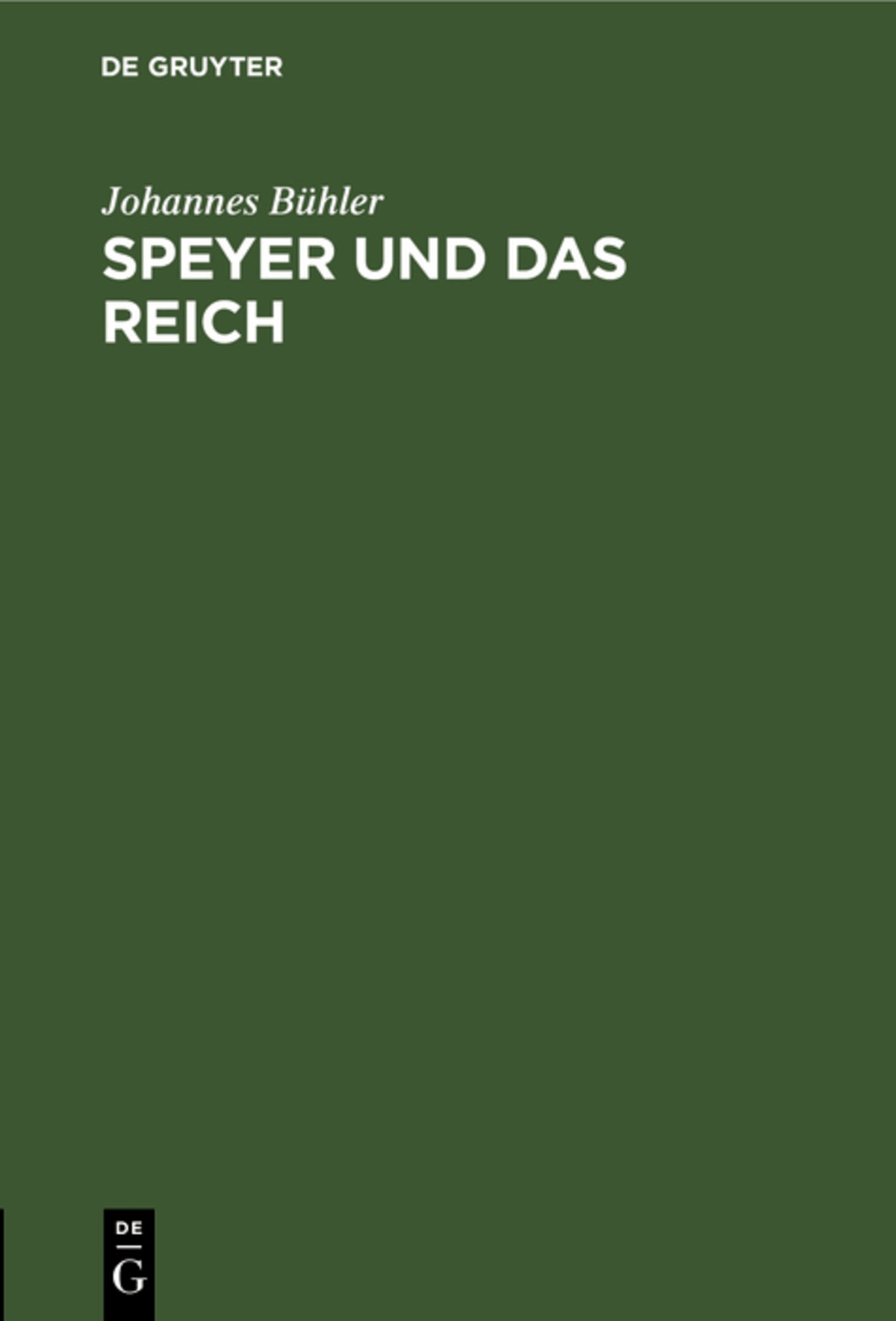 Cover image for Speyer und das Reich ISBN 9783486771114