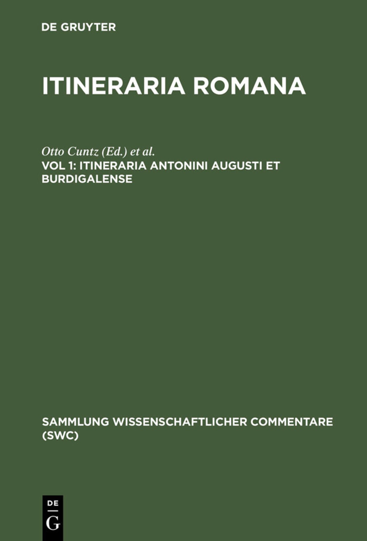 Cover image for Itineraria Antonini Augusti et Burdigalense ISBN 9783598742736