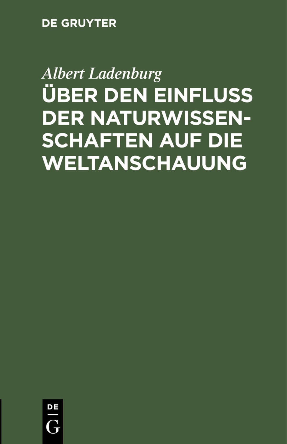 Cover image for Über den Einfluss der Naturwissenschaften auf die Weltanschauung ISBN 9783112451830