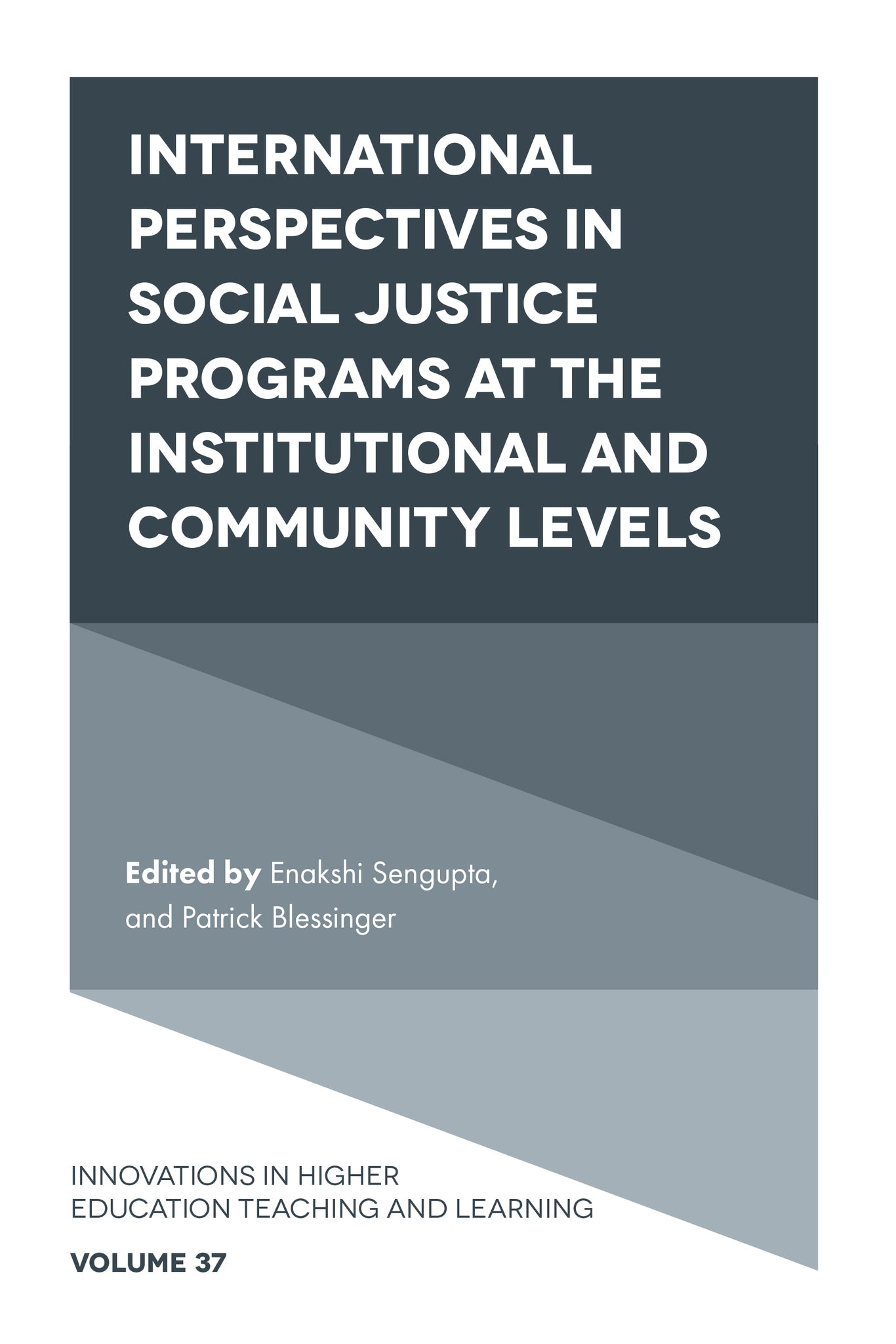 Cover image for International perspectives in social justice programs at the institutional and community levels ISBN 9781800434899