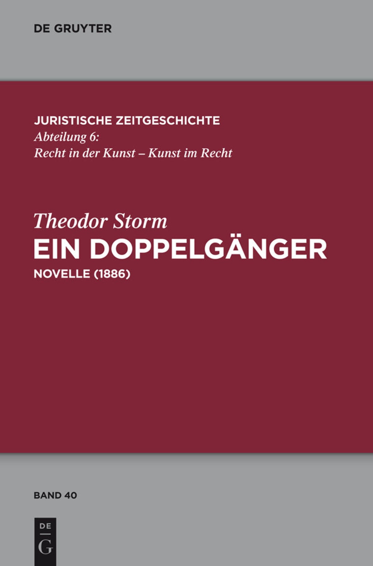 Cover image for Ein Doppelgänger ISBN 9783110342338