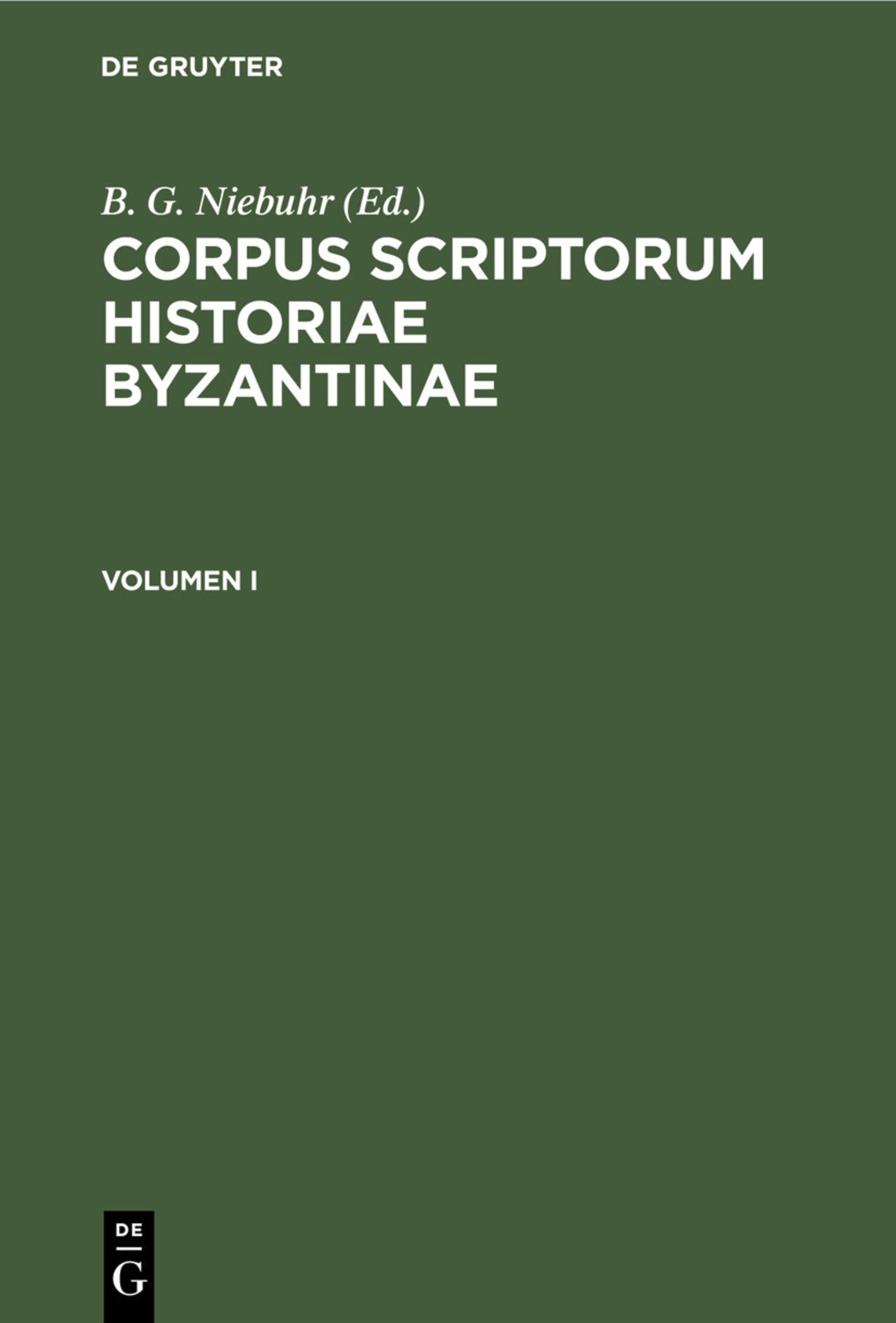 Corpus scriptorum historiae Byzantinae. Chronicon Paschale. Volumen I