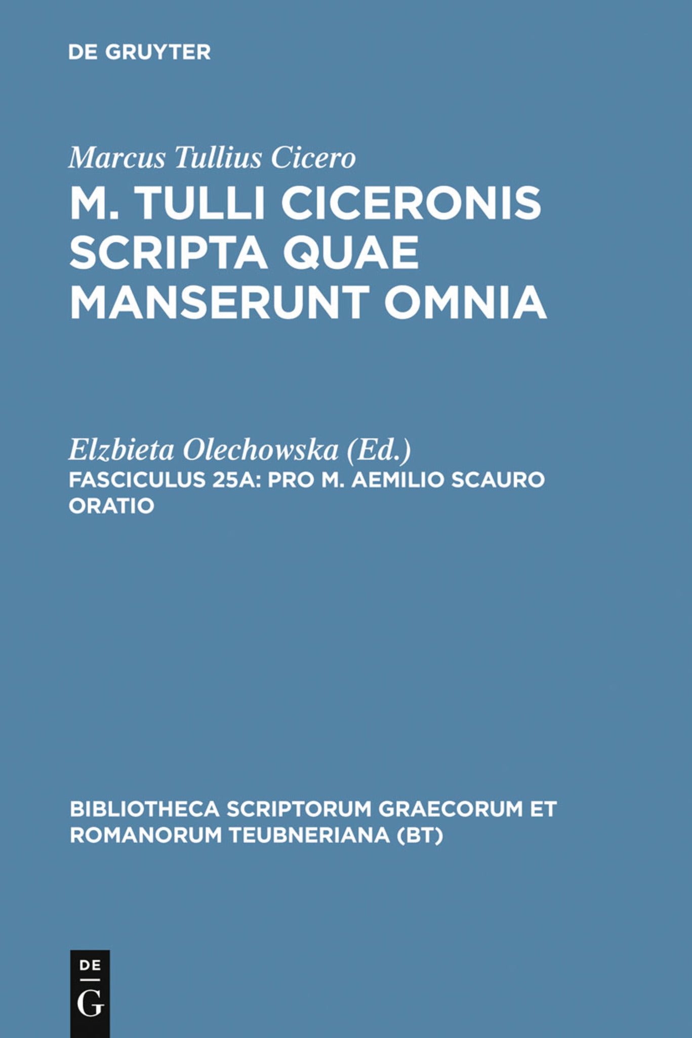 Cover image for Pro M. Aemilio Scauro oratio ISBN 9783598711244