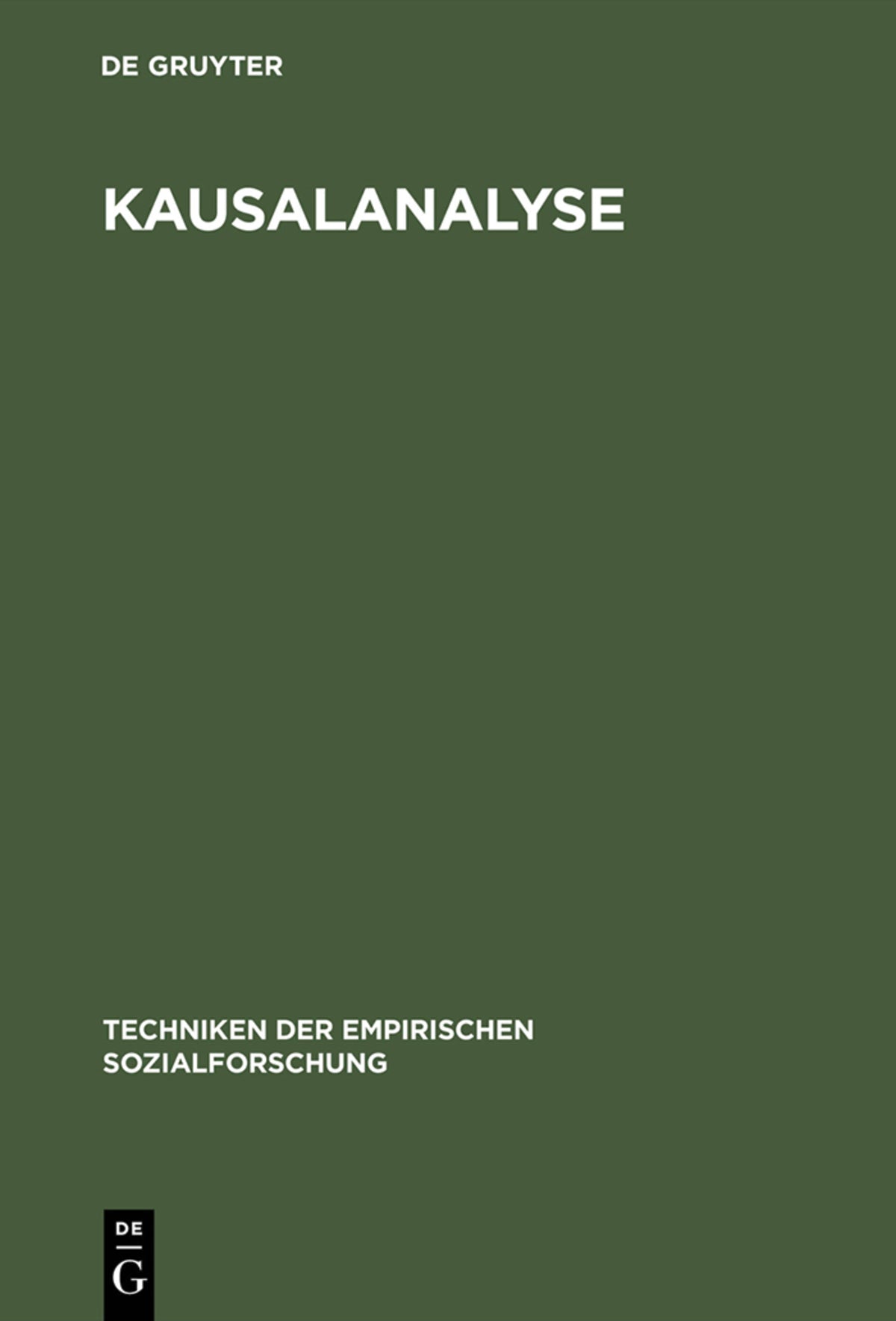Cover image for Kausalanalyse ISBN 9783486449310