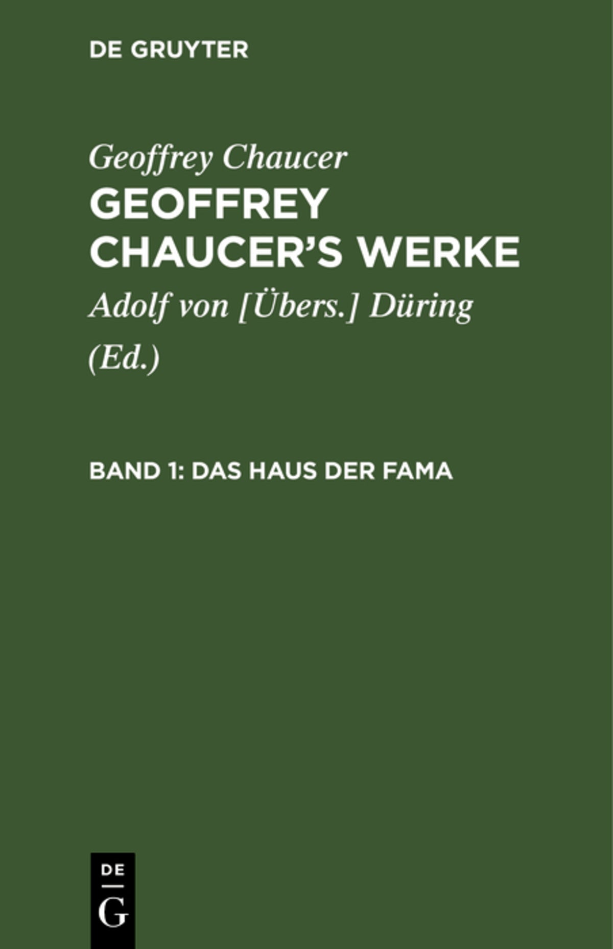 Cover image for Das Haus der Fama ISBN 9783111068145