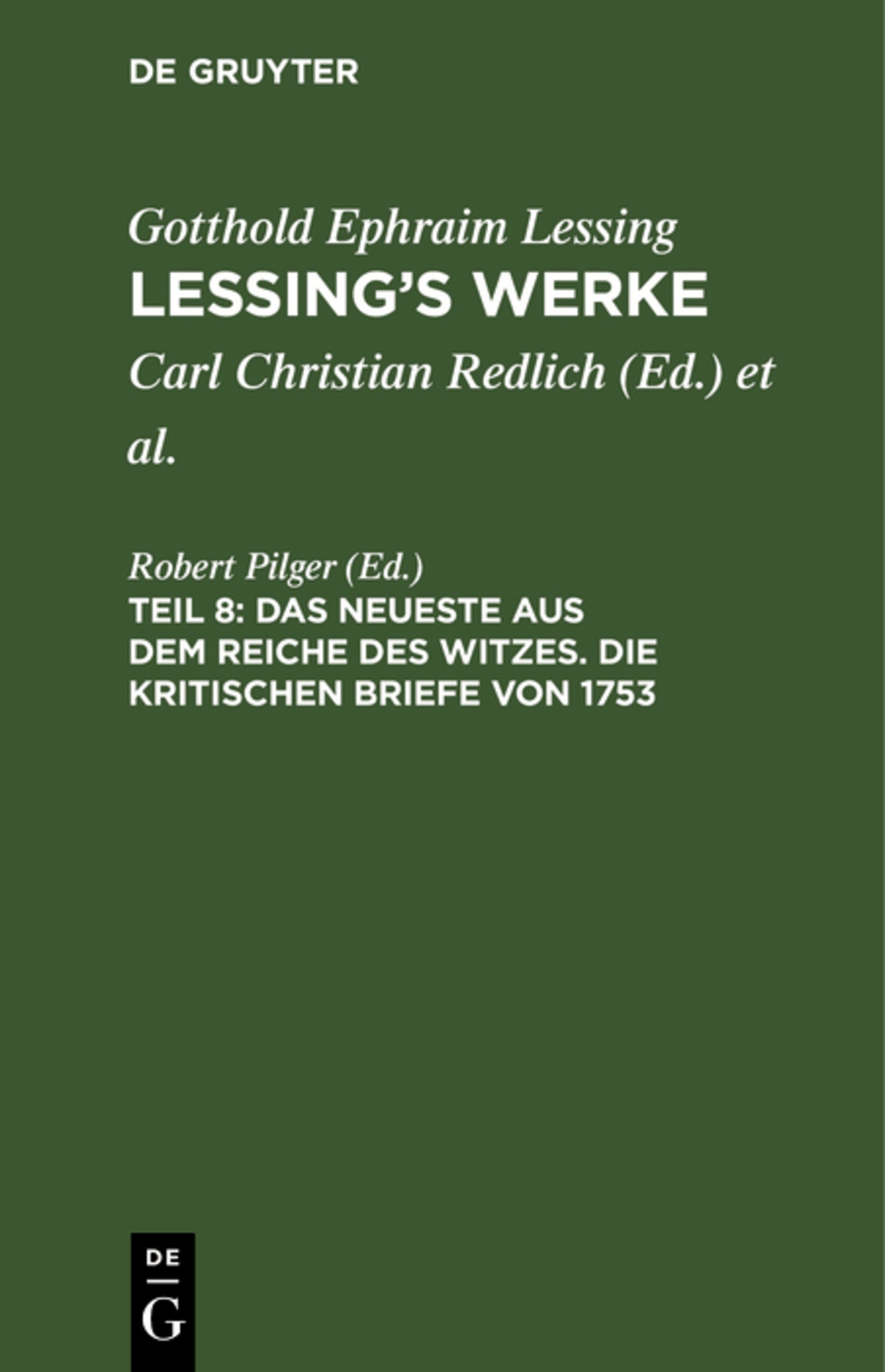 Das Neueste aus dem Reiche des Witzes. Die kritischen Briefe von 1753