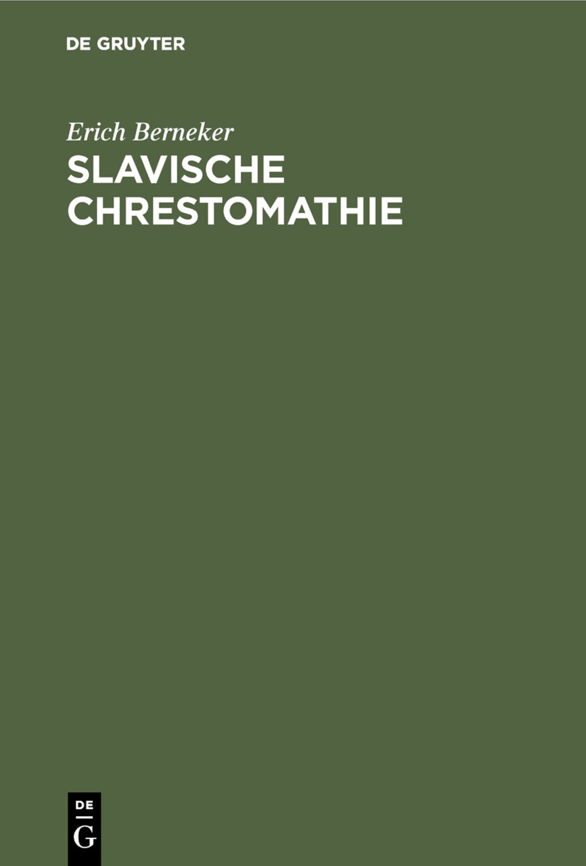 Cover image for Slavische Chrestomathie ISBN 9783111107912
