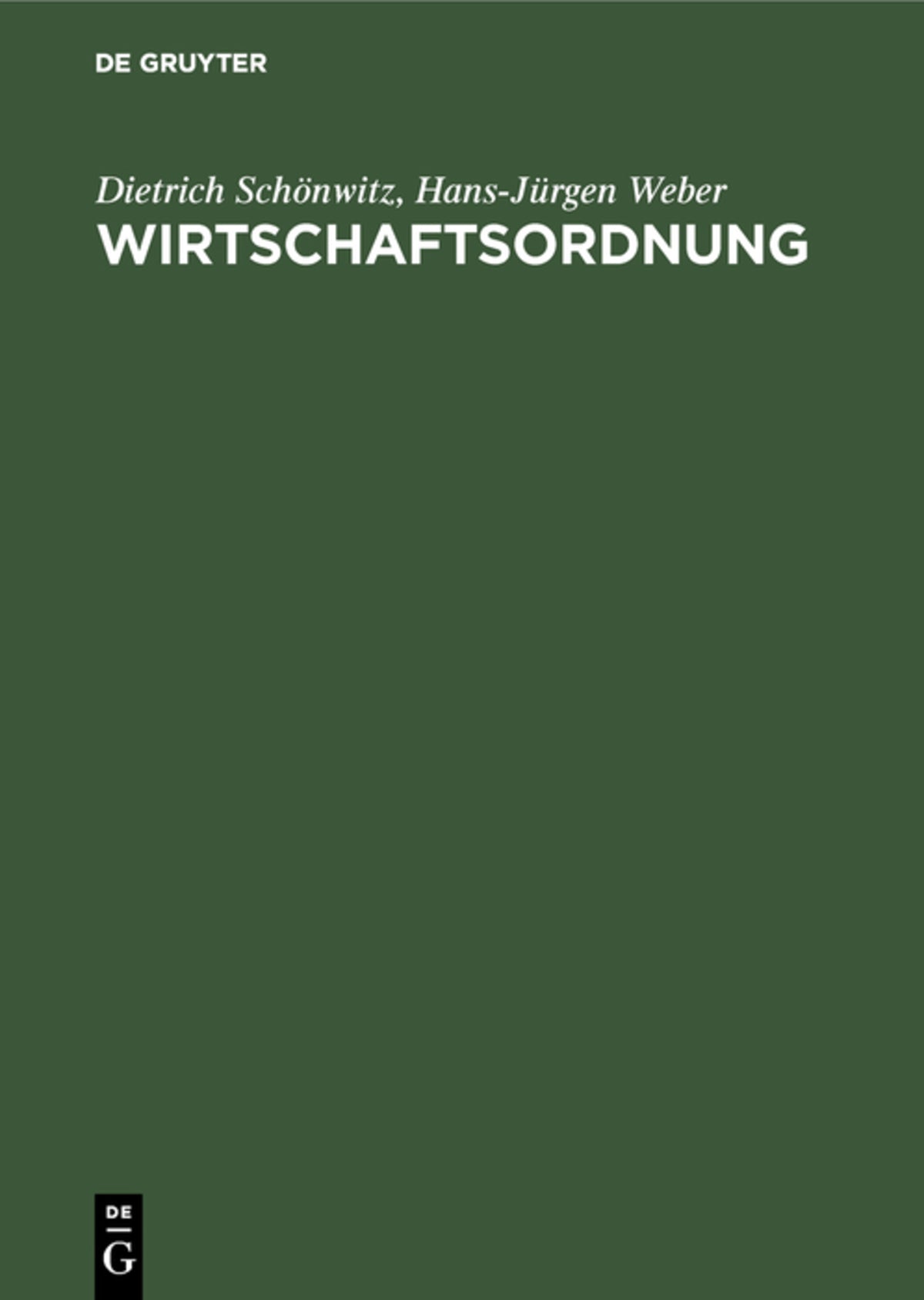 Cover image for Wirtschaftsordnung ISBN 9783486279818