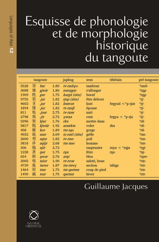 Esquisse de phonologie et de morphologie historique du tangoute