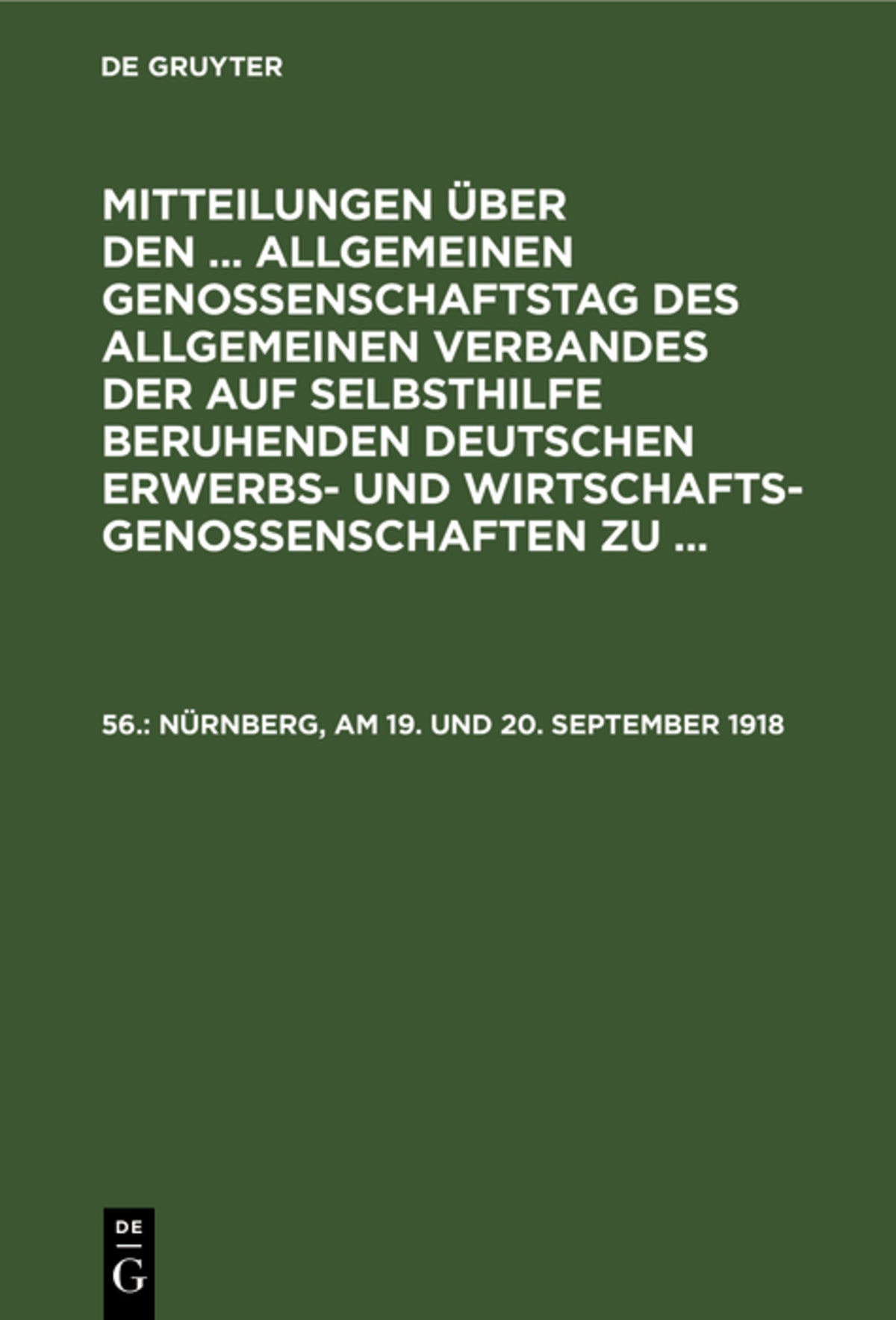 Nürnberg, am 19. und 20. September 1918