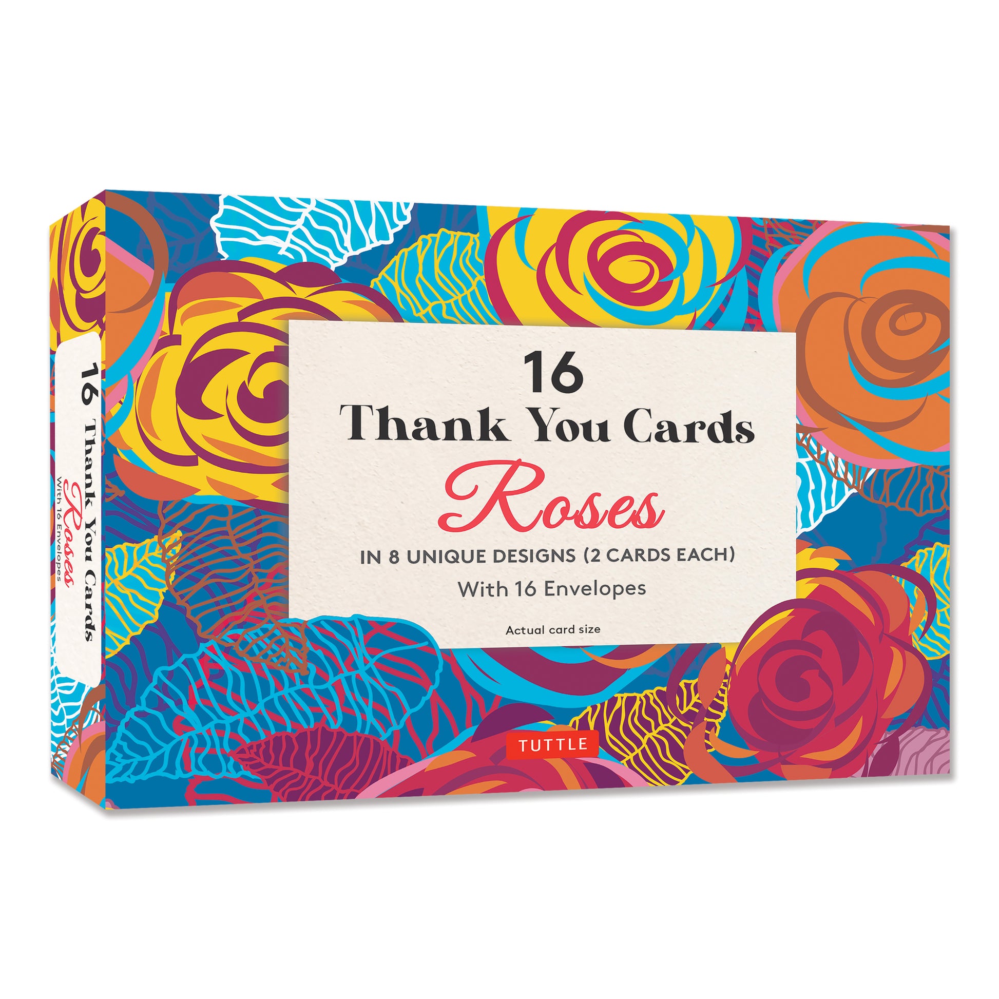 16 Thank You Cards, Roses