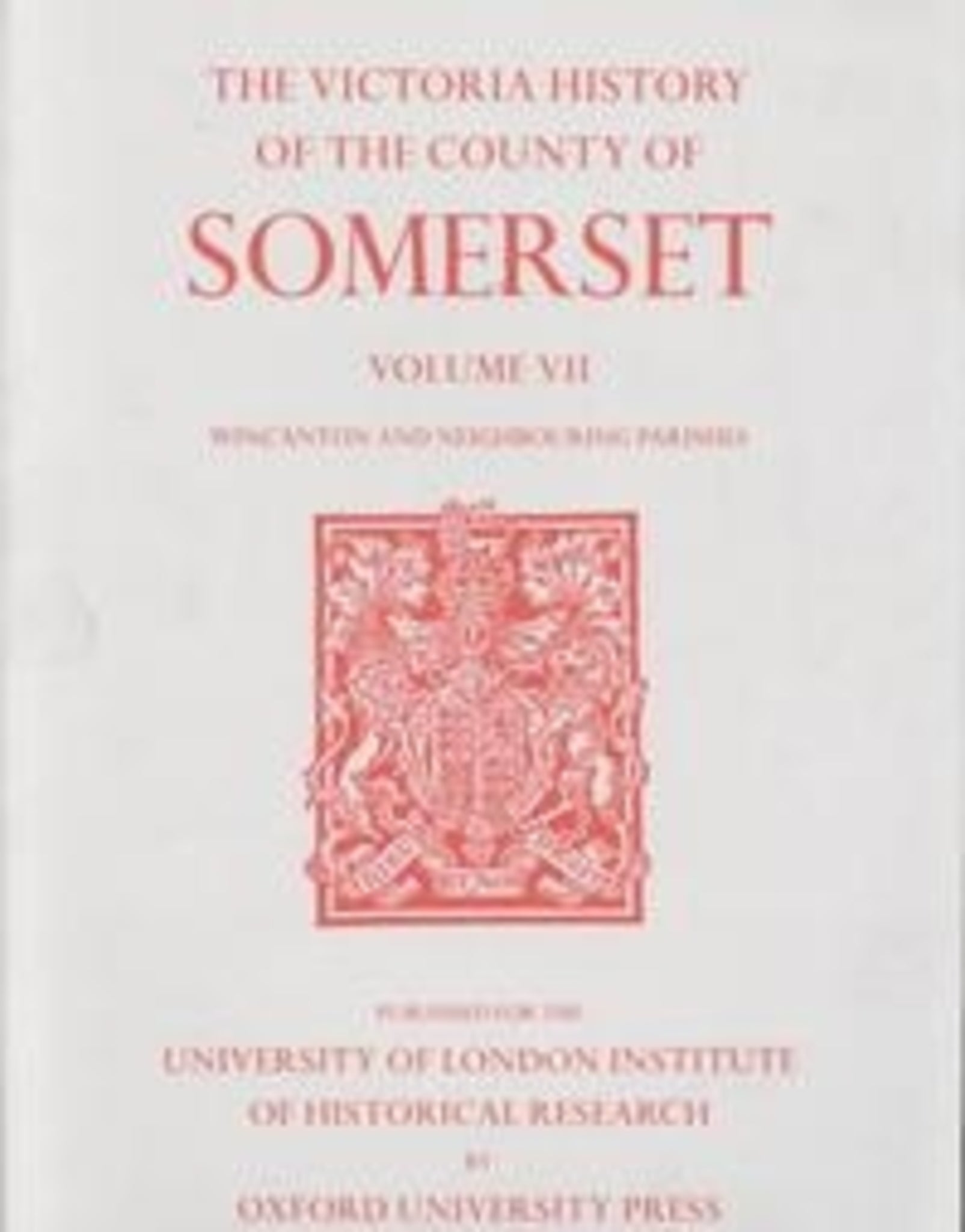 Cover image for A History of the County of Somerset ISBN 9780197227923